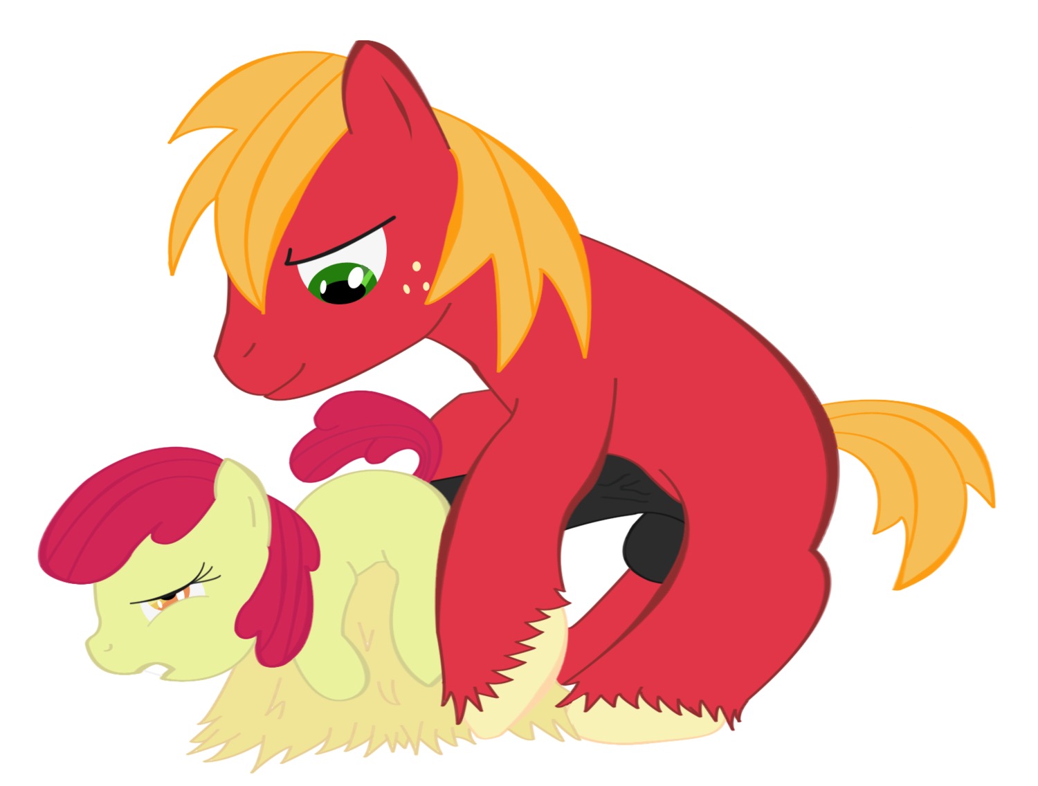apple_bloom_(mlp) big_macintosh_(mlp) cub earth_pony equine female female_cub feral friendship_is_magic horse male my_little_pony older_feral pony rule34 smooth_skin tagme young
