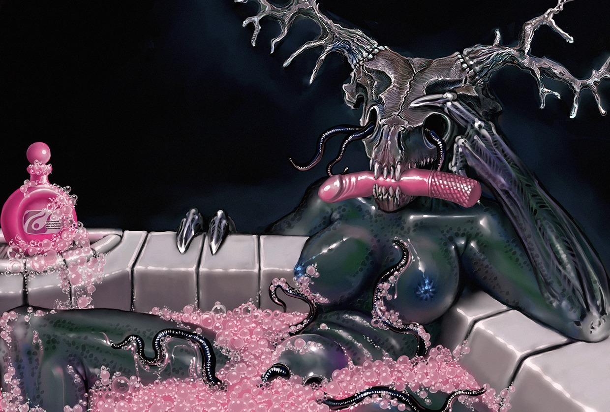 1girls 2012 american_mythology antlers areolae armpits bath black_background blue_nipples breasts bubble dildo eye_socket fangs female female_only folklore highres horn looking_at_viewer meandraco monster monster_girl mythology nightmare nightmare_fuel nightmare_waifu nipples north_american_mythology public_domain rule34 sex_toy simple_background skull solo tentacle water wendigo