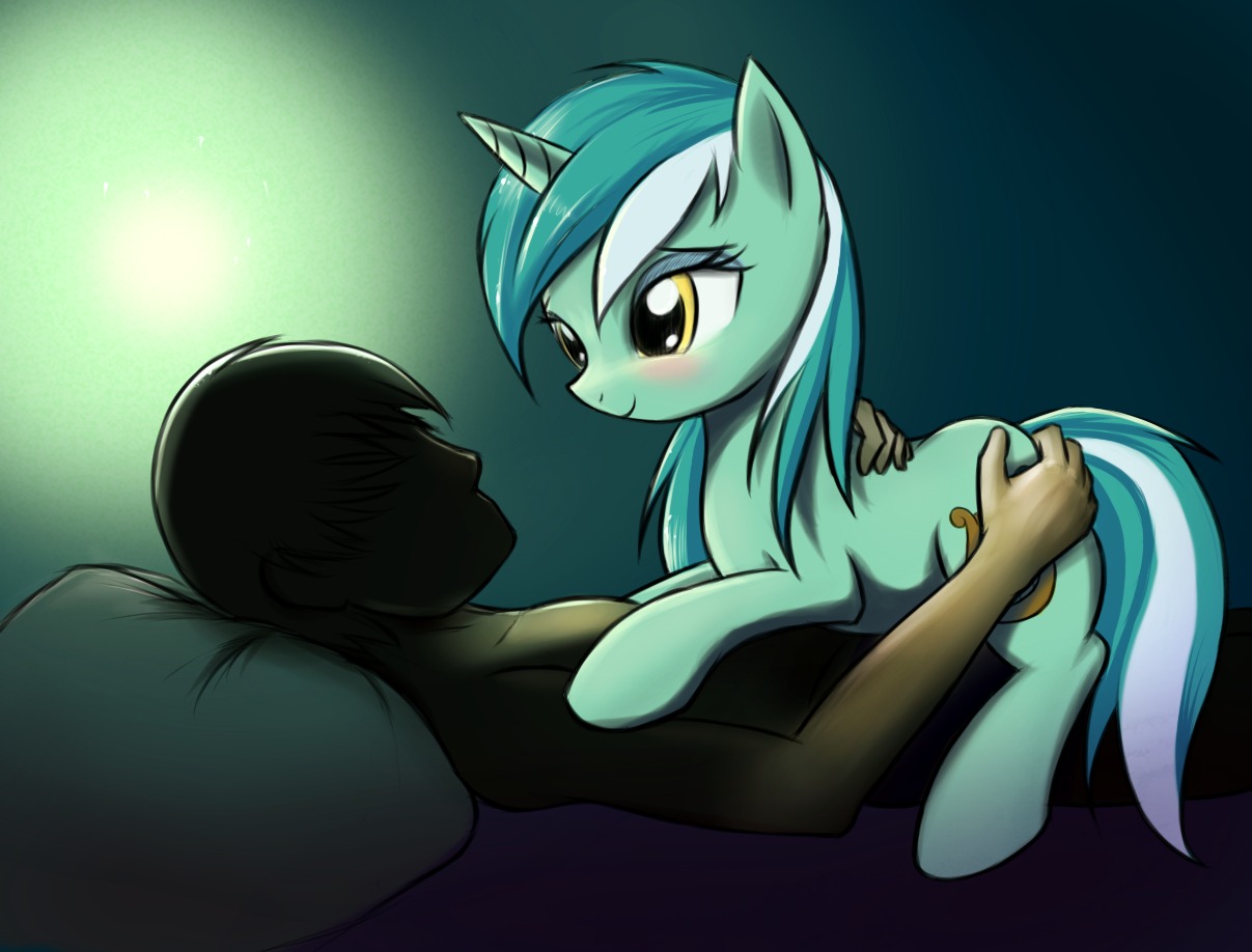 bed bestiality blush butt butt_grab cutie_mark duo e621 equid equine fajeh female female_on_human female_on_top feral friendship_is_magic from_front_position fur furniture green_body green_fur hair hand_on_butt hasbro horn human human_on_feral interspecies lying lyra_heartstrings_(mlp) male male/female male_on_bottom male_on_feral mammal multicolored_hair my_little_pony mythological_creature mythological_equine mythology nude on_back on_bottom on_top pillow quadruped reverse_missionary_position sex simple_background smile tail two_tone_hair unicorn yellow_eyes
