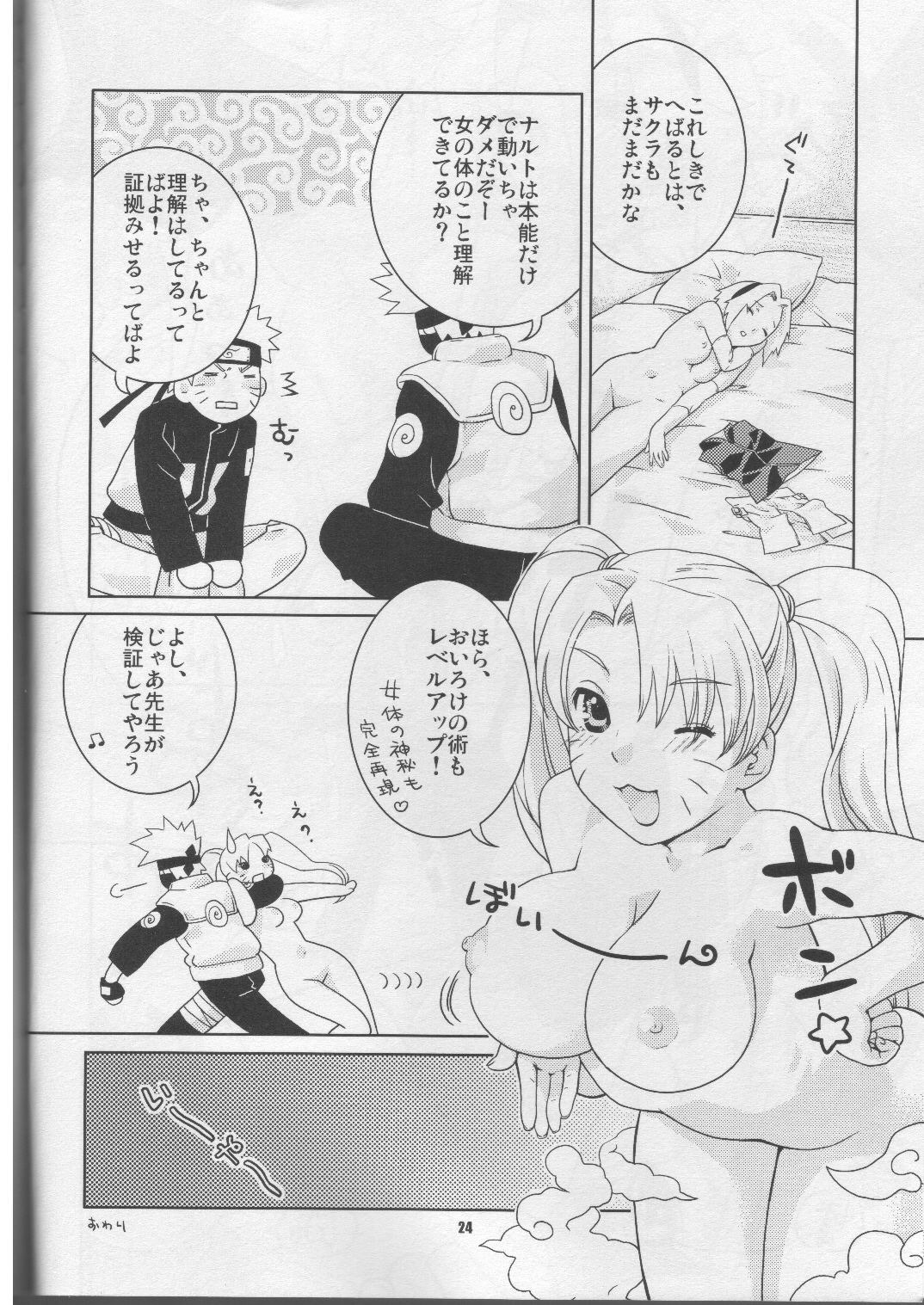 breasts chiba_toshirou comic female hatake_kakashi highres human monochrome naruko naruto naruto_(series) nekomata_naomi nipples nude rule34 rule_63 sakura_haruno sexy_no_jutsu straight_hair text tied_hair translation_request twintails uzumaki_naruto wink