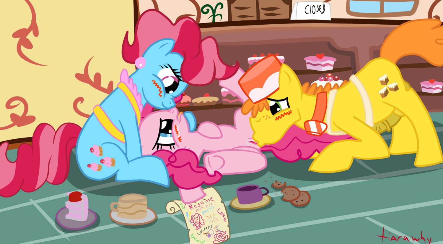 2012 blue_eyes bodily_fluids cunnilingus cutie_mark e621 earth_pony ejaculation equid equine erection female feral friendship_is_magic genital_fluids genitals group hair hasbro hi_res horse infidelity intraspecies male male/female mammal mr._cake_(mlp) mrs._cake_(mlp) my_little_pony oral orgasm pink_hair pinkie_pie_(mlp) pony quadruped sex tail tiarawhy vaginal vaginal_fluids vaginal_squirting vulva