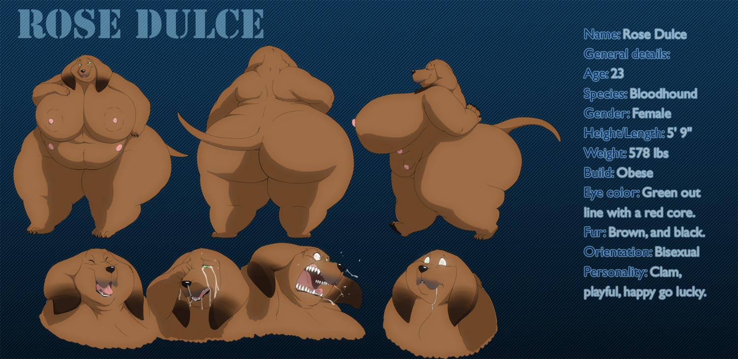 anthro bodily_fluids breasts brown_body brown_fur bust_portrait canid canine crying digital_media_(artwork) e621 english_text expression_sheet female front_view full-length_portrait fur gillpanda green_eyes hi_res mammal model_sheet morbidly_obese morbidly_obese_anthro morbidly_obese_female multi_nipple nipples obese obese_anthro obese_female open_mouth overweight overweight_anthro overweight_female pattern_background portrait rear_view sharp_teeth side_view simple_background smile solo striped_background tail tears teeth text tongue turnaround wide_eyed
