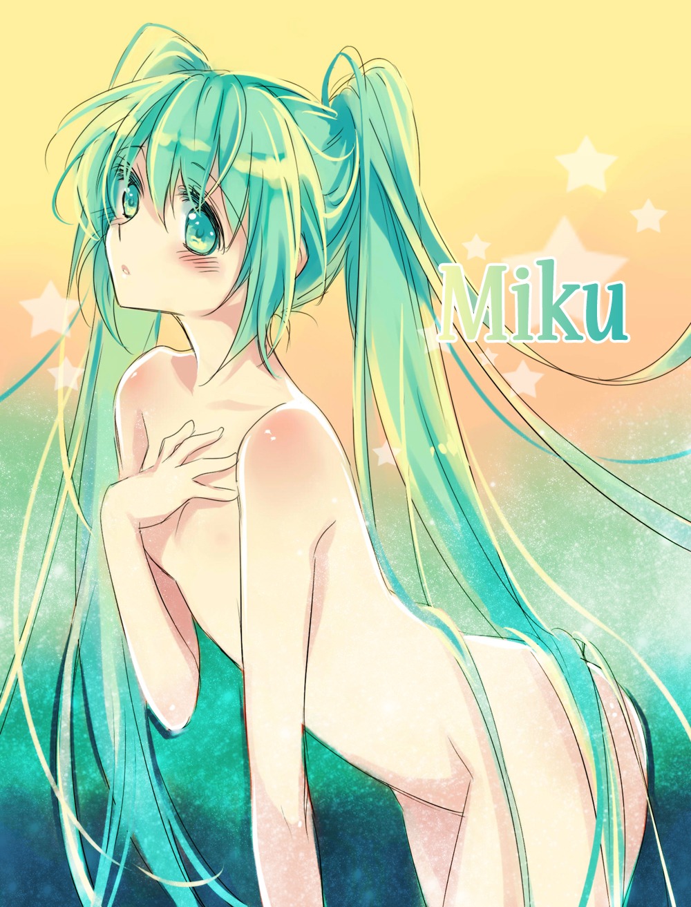 1girl 1girls aqua_eyes aqua_hair blush character_name female flat_chest green_eyes green_hair hatsune_miku high_resolution long_hair manle nude rule34 solo tied_hair twintails very_long_hair vocaloid