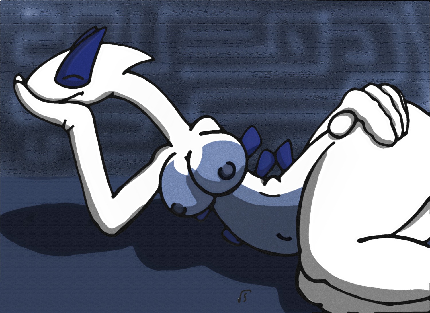 anthro breasts closed_eyes color female female_only legendary_pokemon lugia nude pokemon pokemon_(species) pokemon_gsc rule34 solo tagme white_skin