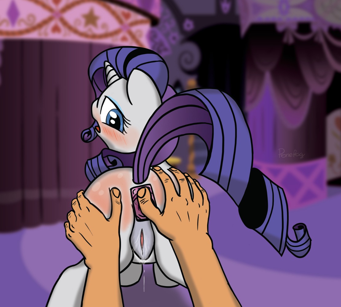 bestiality blush bodily_fluids butt butt_grab buttplug cum disembodied_hand duo e621 equid equine female feral first_person_view friendship_is_magic genital_fluids genitals hand_on_butt hasbro horn human human_on_feral interspecies mammal my_little_pony mythological_creature mythological_equine mythology plug_(sex_toy) pov_hands rarity_(mlp) sex_toy signature tail unicorn unknown_artist vulva