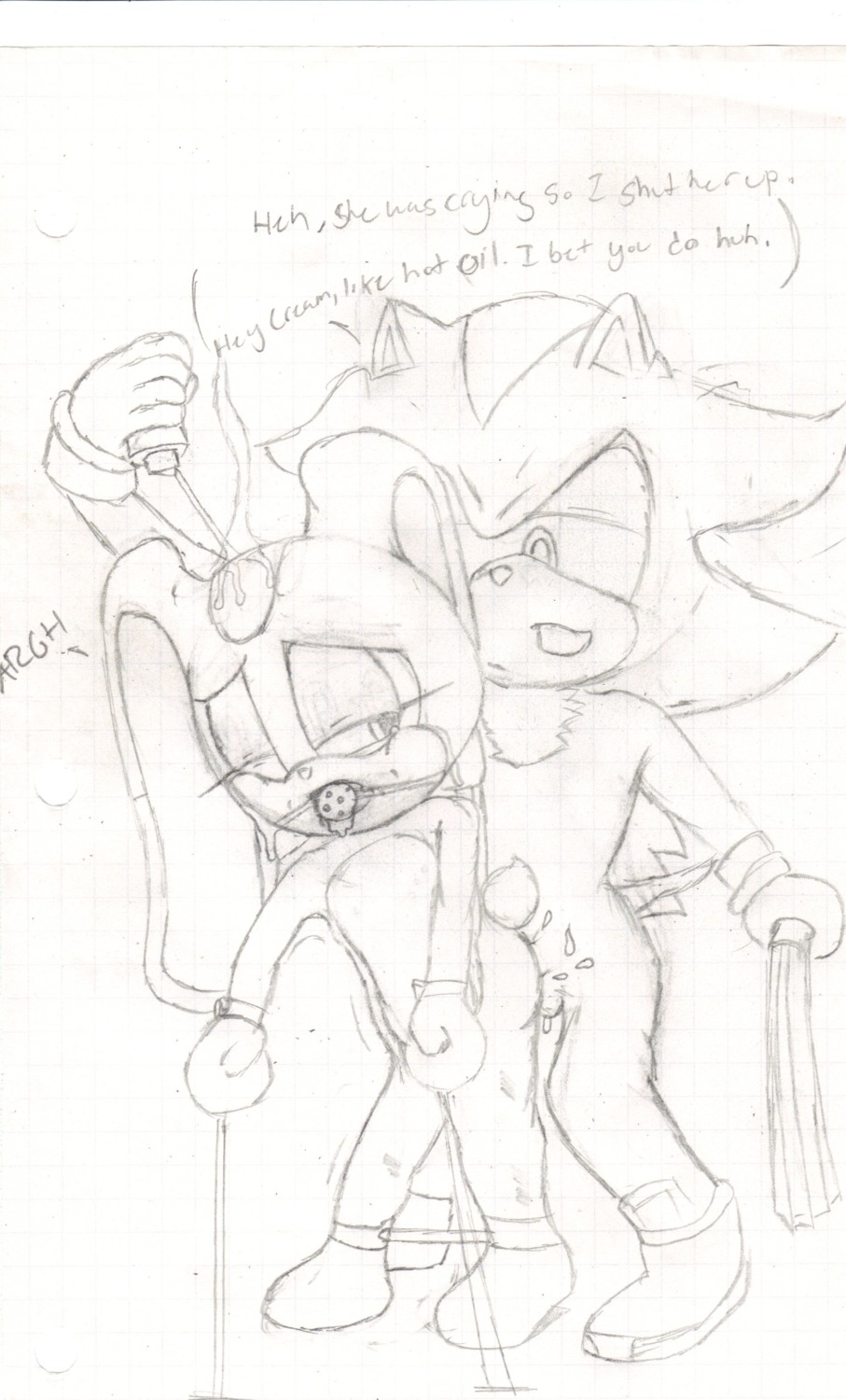 1boy 1girls anthro buggery cream cream_the_rabbit dar-powerforce female fur furry hedgehog interspecies male monochrome rabbit rule34 sega shadow shadow_the_hedgehog sketch sonic_(series) straight toony