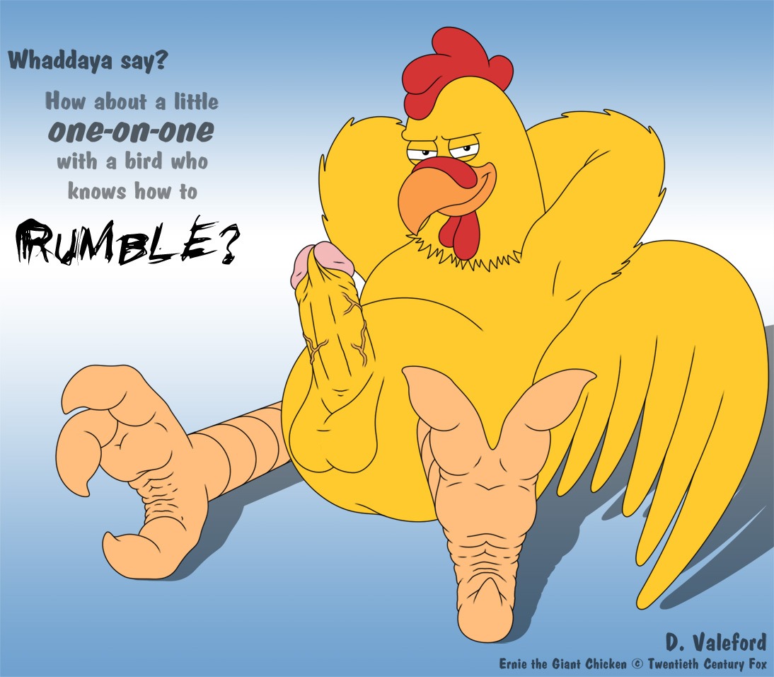 1boy anthro arms_behind_back balls ballsack big_penis cartoony chicken dracovar ernie_the_chicken ernie_the_giant_chicken family_guy feet foreskin foreskin_folds glans humanoid_penis looking_at_viewer male male_only nude nude_male penis retracted_foreskin rule34 scrotum tagme uncircumcised uncut veiny_penis