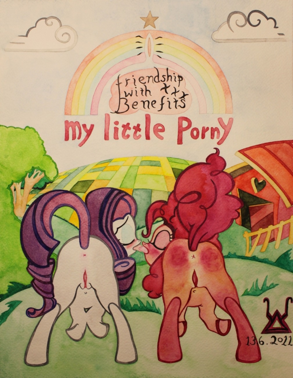 anus ass earth_pony equine female feral friendship_is_magic horse my_little_pony pinkie_pie_(mlp) pony pussy rarity_(mlp) rule34 smooth_skin tagme tail