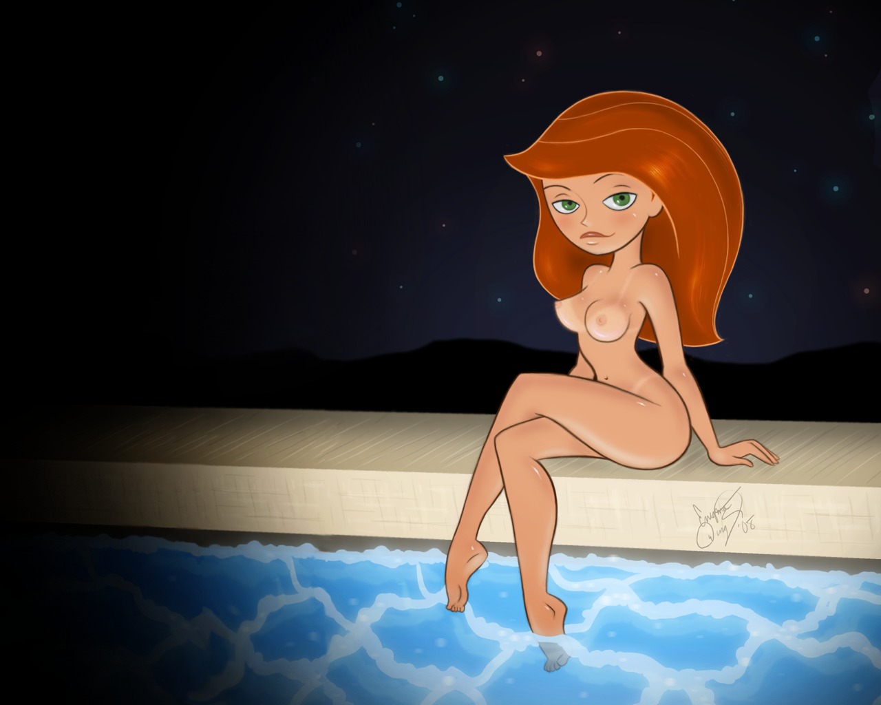 breasts disney enigmawing female female_only human kim_possible kimberly_ann_possible nipples nude rule34 solo straight_hair