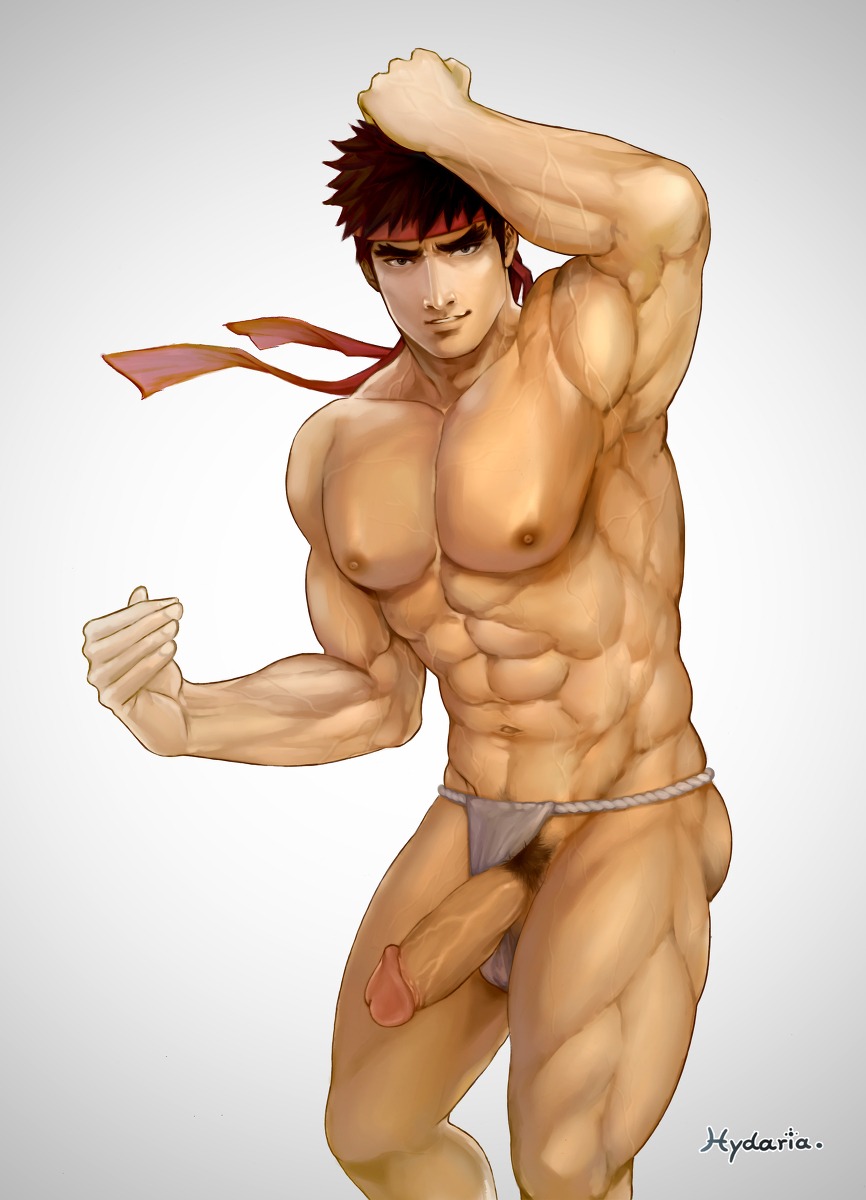 1boy abs ass balls bara biceps brown_hair capcom color headband human hydaria loincloth looking_at_viewer male male_focus male_only muscles muscular muscular_male pecs penis pubic_hair rule34 ryu_(street_fighter) short_hair smirk solo solo_focus solo_male street_fighter testicles uncensored underwear underwear_aside veiny_muscles veiny_penis yaoi
