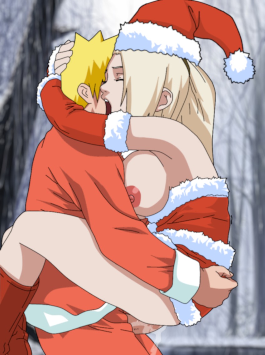 1boy 1girls blonde_hair breasts christmas closed_eyes clothed clothed_sex clothing erect_nipples erection female hat human ino_yamanaka large_breasts large_penis leg_lock long_hair male moan naruto naruto_(series) naruto_shippuden nipples open_mouth orgasm penis pussy pussy_juice rule34 sex spiked_hair starbag straight tied_hair uncensored uzumaki_naruto vaginal_penetration wet