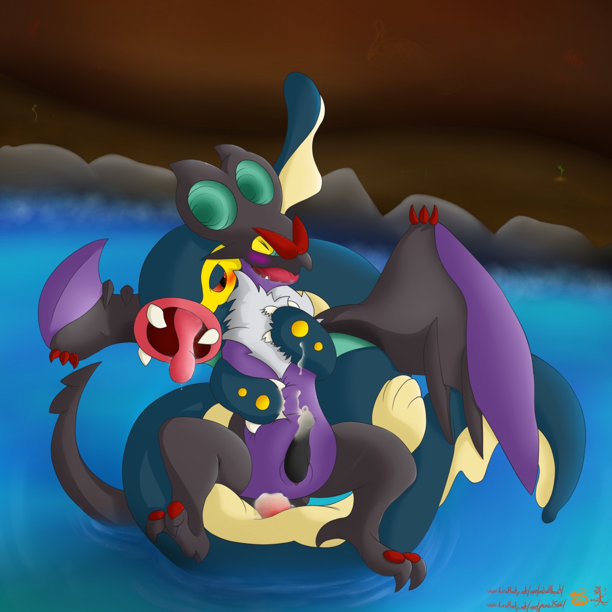 1:1 2014 absurd_res anal anal_penetration aquatic asbiearts bat blush bodily_fluids cave conditional_dnp cum cum_inside cum_on_belly cum_on_body cum_on_hand cum_on_penis dragon drooling duo e621 eel eelektross erection european_mythology eyes_closed feral fish fur generation_5_pokemon generation_6_pokemon genital_fluids genitals hi_res interspecies klaide lake male male/male male_penetrated male_penetrating male_penetrating_male mammal mythological_creature mythological_scalie mythology nintendo noivern nude open_mouth outside penetration penis pokemon pokemon_(species) saliva scalie sex tail tongue water western_dragon wings wyvern