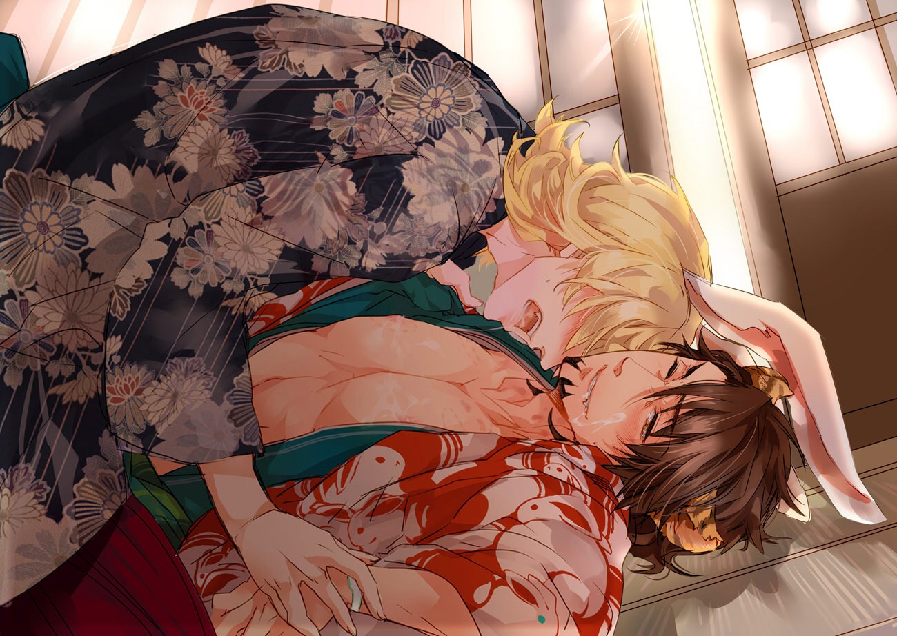 2boys animal_ears barnaby_brooks_jr. gay kotetsu_t._kaburagi male male_only rule34 tagme tiger_and_bunny wild_tiger yaoi
