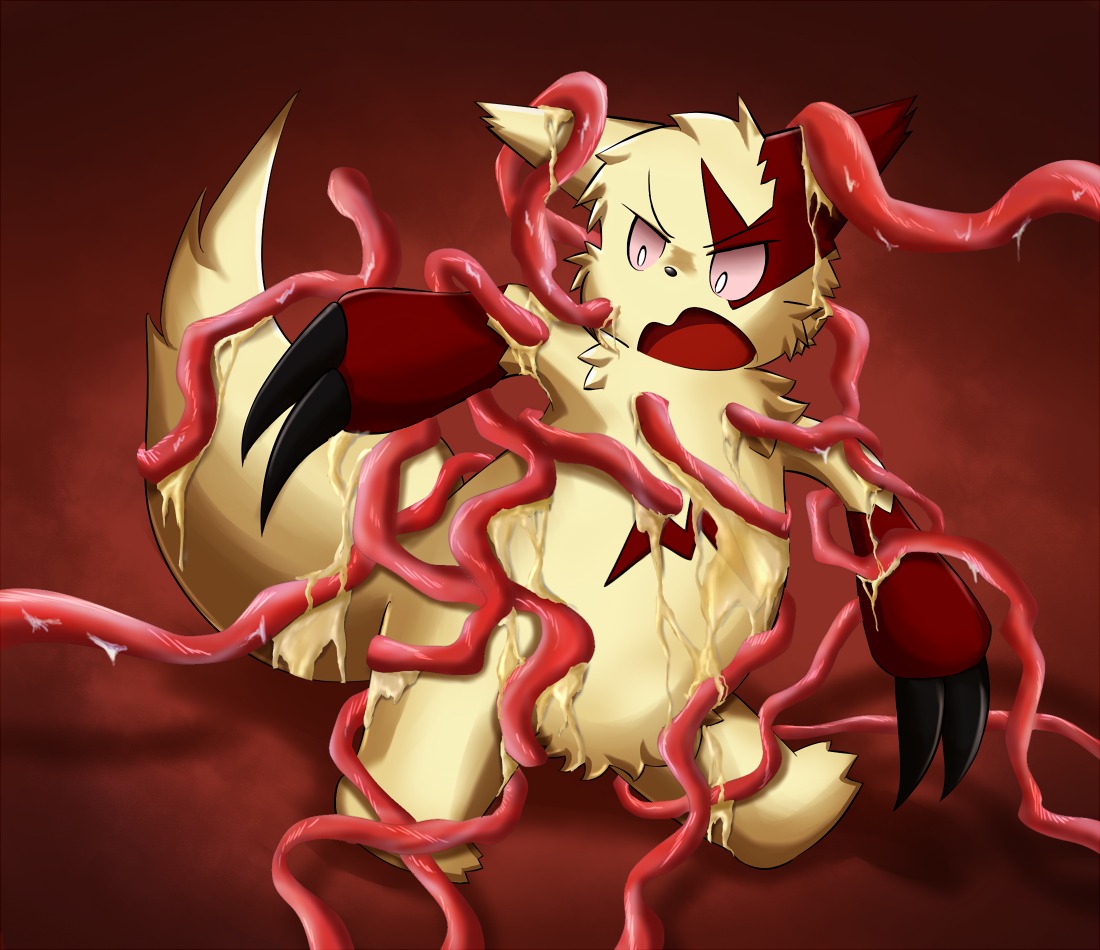balls claws color feral fur male nude pokemon pokemon_(species) rule34 standing tagme tentacle testicles zangoose