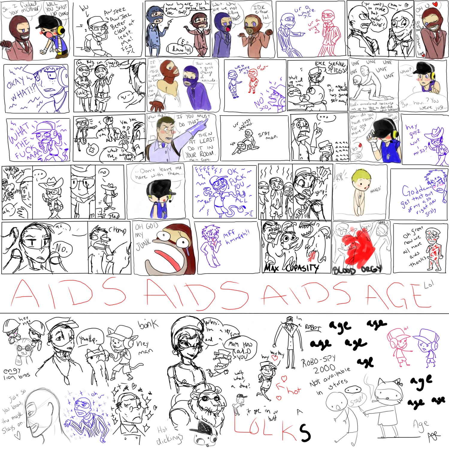 2d anal anal_penetration anal_sex balaclava blood comedy comic dialogue doggy_style english_dialogue english_text gay gay_sex human human_male human_only humor male male_only medic_(team_fortress_2) rule34 scout_(team_fortress_2) sex sniper_(team_fortress_2) spy_(team_fortress_2) talking team_fortress_2 text yaoi