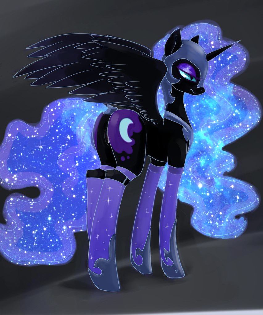 black_body black_feathers bodily_fluids butt cum cutie_mark e621 equid equine feathered_wings feathers female feral friendship_is_magic genital_fluids genitals hair hasbro horn justpony long_hair mammal my_little_pony mythological_creature mythological_equine mythology nightmare_moon_(mlp) solo vulva winged_unicorn wings