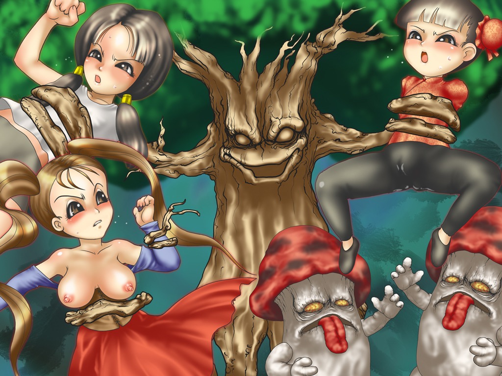 3girls breasts clothing dr._slump dragon_ball dragon_ball_z dragon_quest dragon_quest_viii female human jessica_albert light-skinned_female light_skin medium_breasts multiple_females multiple_girls pintsize_(tks) rape rule34 straight_hair tagme tsururin_tsun videl
