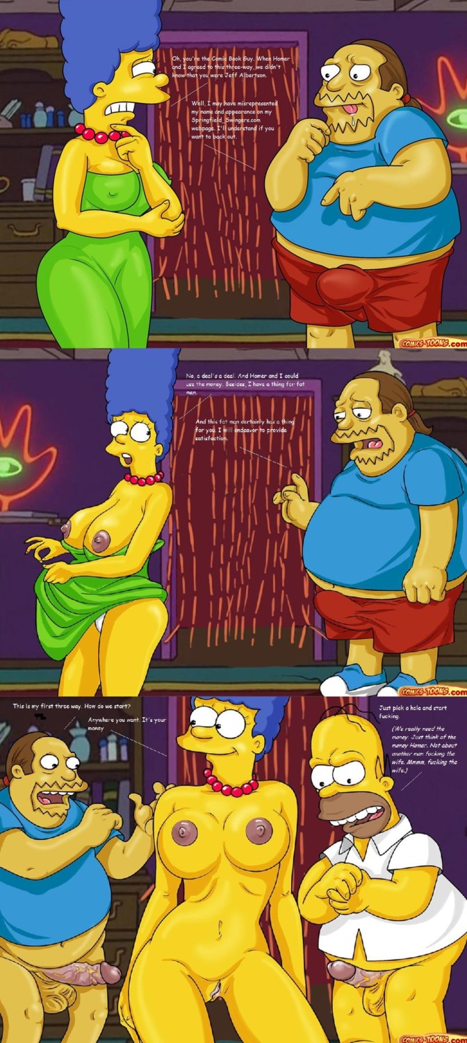 20th_century_studios accurate_art_style color comic_book_guy comics-toons female homer_simpson human male marge_simpson multiple_males rule34 the_simpsons yellow_body yellow_skin