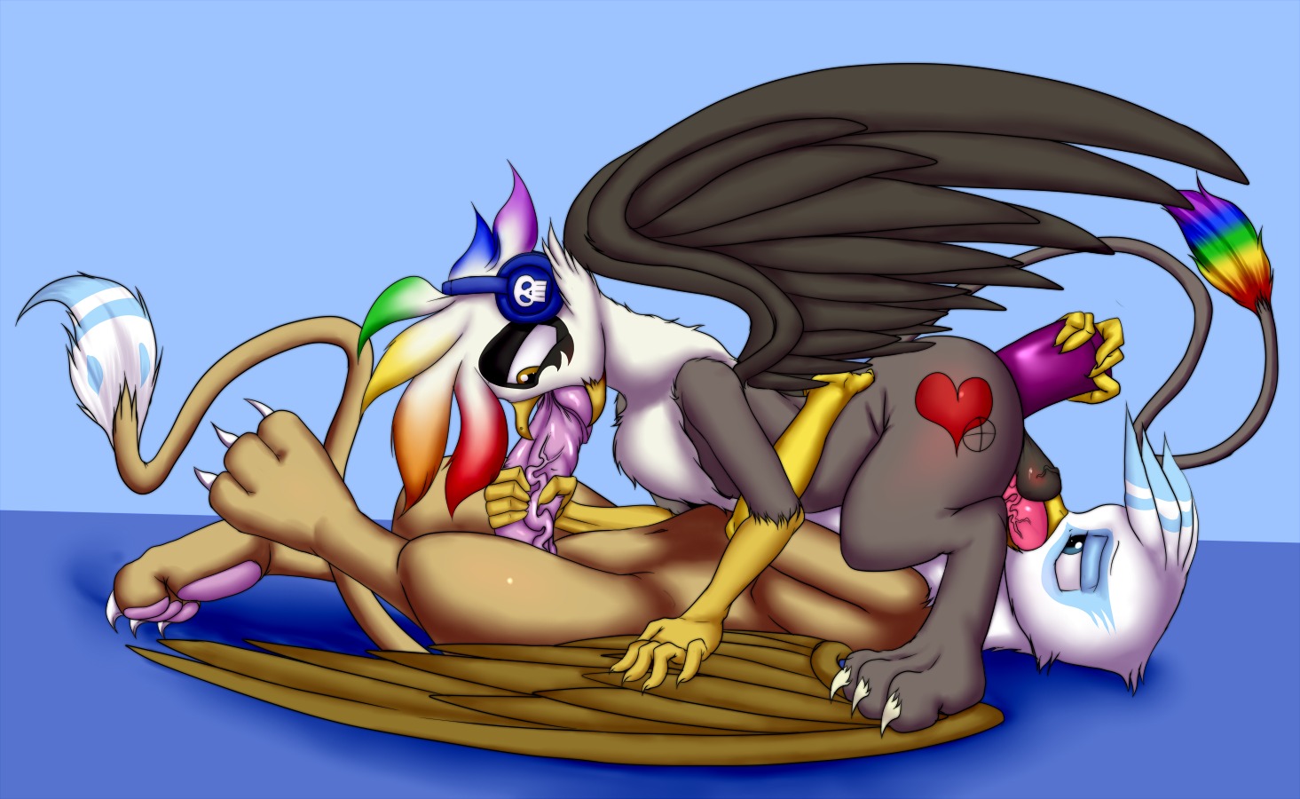 2014 69_position anal anal_penetration avian beak beak_fetish beak_play beak_sex beakjob bird chrono_bluewing da_goddamn_batguy dildo duo e621 electronics erection eyelashes feathered_wings feathers fellatio feral genitals gryphon hasbro headphones male male/male male_penetrated male_penetrating male_penetrating_male my_little_pony mythological_avian mythological_creature mythology oral oral_penetration paws penetration penile penis rainbow sex sex_toy skoop tail toying_partner wings