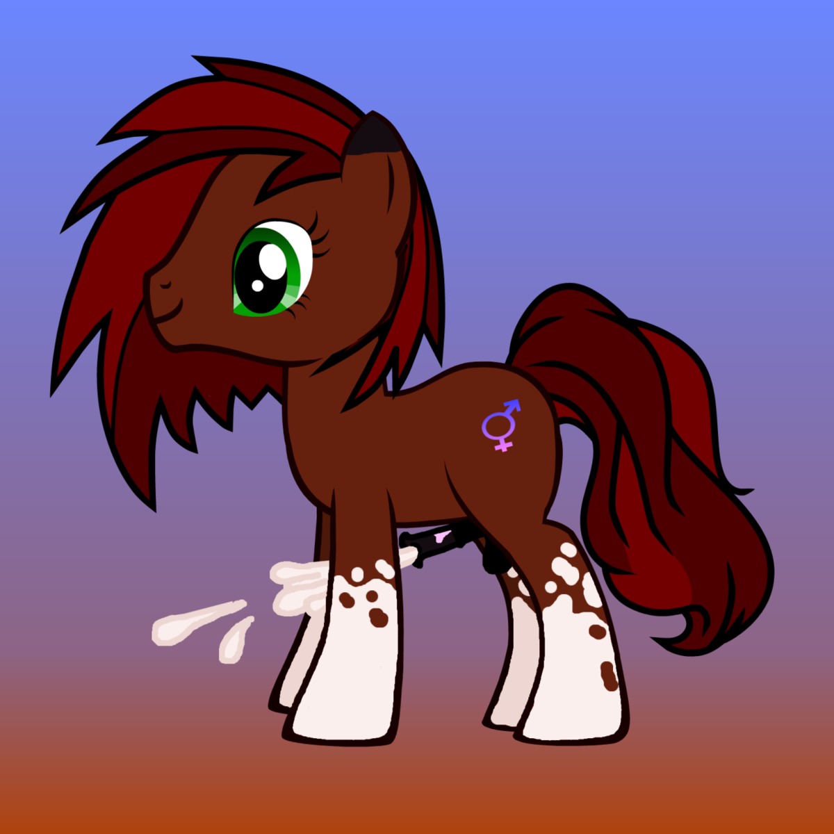 1:1 2011 alternate_species animal_genitalia animal_penis appaloosa balls big_eyes big_pupils black_balls black_body black_fur black_markings black_penis blue_background bodily_fluids brown_body brown_fur closed_smile cum cumshot cutie_mark dipstick_ears e621 ear_markings ejaculation equid equine equine_genitalia equine_penis erection eyelashes facial_markings feral fluffy fluffy_hair fluffy_tail full-length_portrait fur gender_symbol genital_fluids genitals gingerm glistening glistening_eyes gloves_(marking) gradient_background green_eyes gynomorph hair hasbro head_markings hi_res hooves horse intersex intersex_symbol leg_markings looking_forward mammal markings medial_ring monotone_balls monotone_genitals mouth_closed multicolored_body multicolored_ears multicolored_fur multicolored_hair multicolored_markings multicolored_penis multicolored_tail my_little_pony orange_background orgasm penis pointy_ears ponification pony portrait prick_ears pupils rhiannon_(gingerm) side_view simple_background small_balls small_penis smile snout socks_(marking) solo spiky_hair standing symbol tail white_body white_fur white_markings