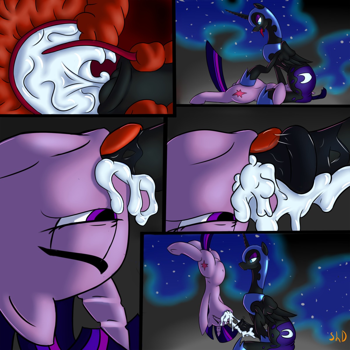 1:1 2013 black_body black_feathers black_fur blue_eyes bodily_fluids comic cum cum_in_mouth cum_in_stomach cum_inflation cum_inside cutie_mark deep_throat duo e621 equid equine erection excessive_cum excessive_genital_fluids feathered_wings feathers fellatio female feral forced forced_oral friendship_is_magic fur genital_fluids genitals gynomorph gynomorph/female gynomorph_penetrating hair hasbro hi_res horn inflation internal internal_oral intersex intersex/female intersex_penetrating irrumatio mammal multicolored_hair my_little_pony mythological_creature mythological_equine mythology nightmare_moon_(mlp) oral oral_penetration penetration penile penis penis_in_mouth purple_body purple_eyes purple_fur purple_hair sex shdingo throat_swabbing tongue tongue_out twilight_sparkle_(mlp) two_tone_hair unicorn winged_unicorn wings