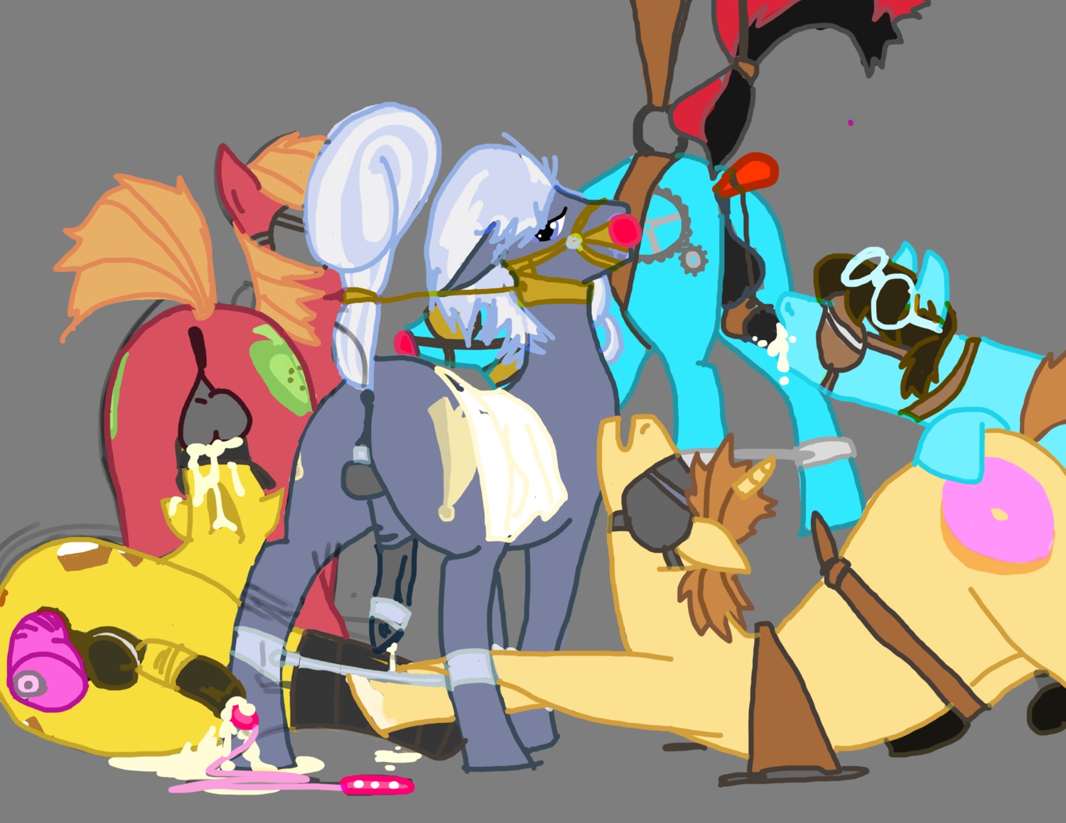 big_macintosh_(mlp) carrot_cake_(mlp) donut_joe_(mlp) earth_pony equine feral friendship_is_magic hoity_toity_(mlp) horse male male_only my_little_pony pony rule34 smooth_skin