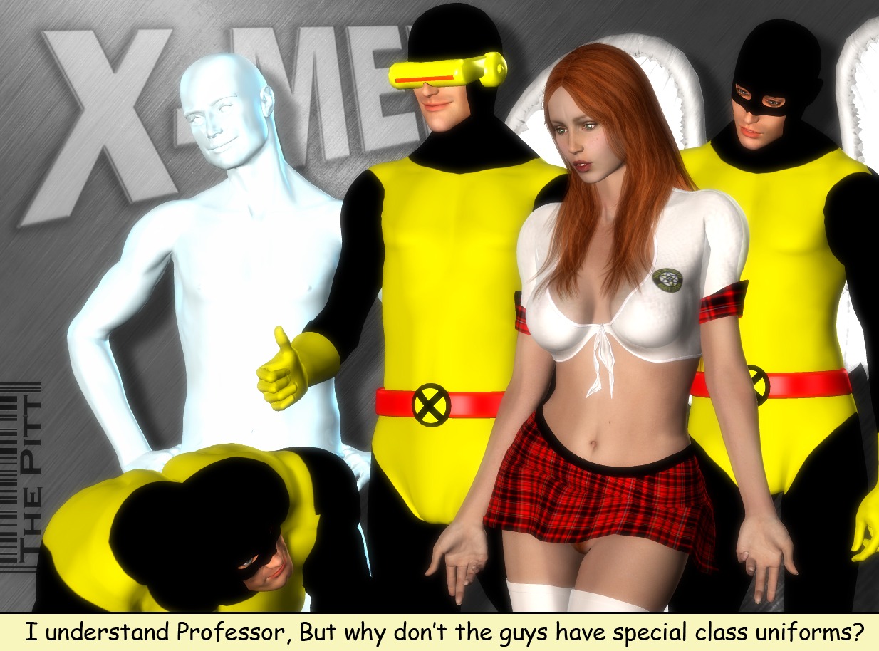 1girls 3d 4boys angel_(warren_worthington_iii) beast_(x-men) bobby_drake cyclops_(x-men) female hank_mccoy iceman jean_grey male marvel marvel_classic_era marvel_comics marvel_girl rule34 scott_summers straight_hair tagme the_pitt x-men
