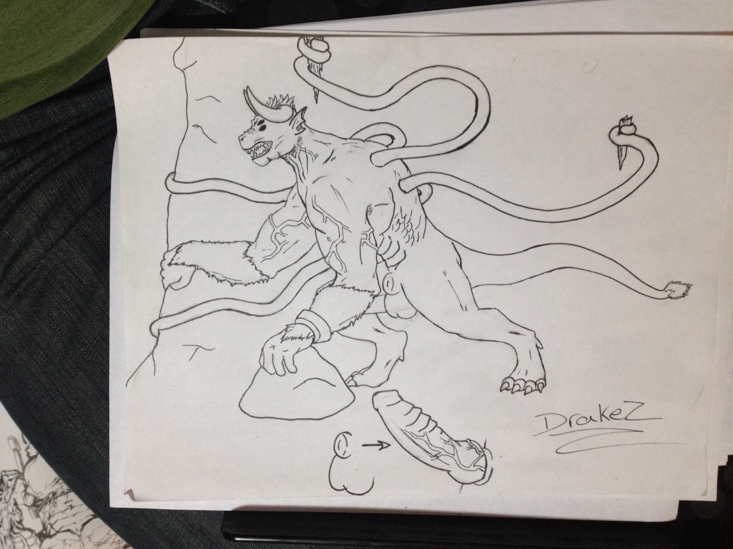 4:3 4_eyes alien animal_genitalia back_tentacles big_penis black_and_white chimera directional_arrow dragon drakez e621 erection frill_(anatomy) fully_sheathed genitals hi_res huge_penis hybrid krotor male membrane_(anatomy) membranous_frill monochrome monster multi_eye mythological_creature mythological_scalie mythology nude penis ribbed_penis scalie sheath solo tail tentacles traditional_media_(artwork) vein veiny_penis