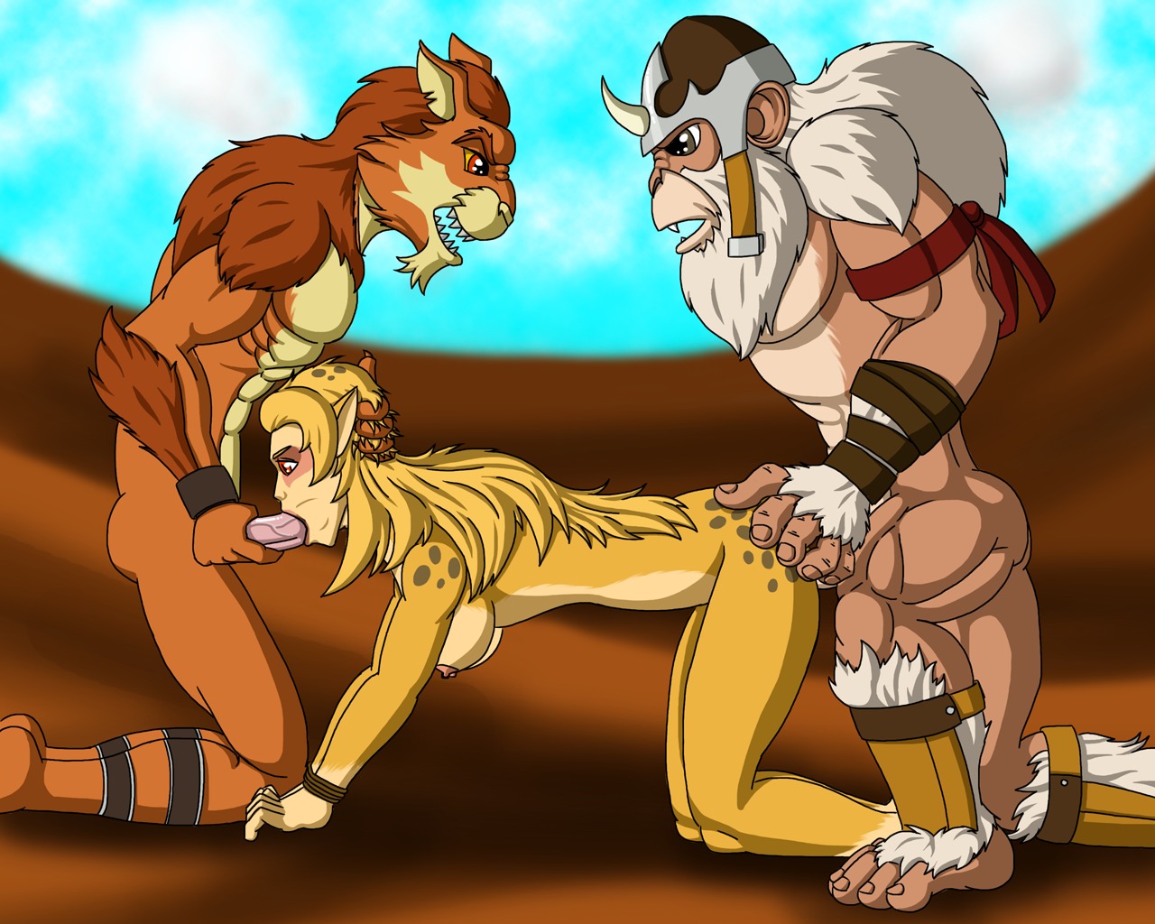 addicus all_fours ass ass_grab bondage cheetara cobra_mcjingleballs defeated doggy_style feline fellatio female from_behind hand_on_head hands_tied interspecies jackalman kaynar male monkian nipples penis primate rape rule34 thundercats
