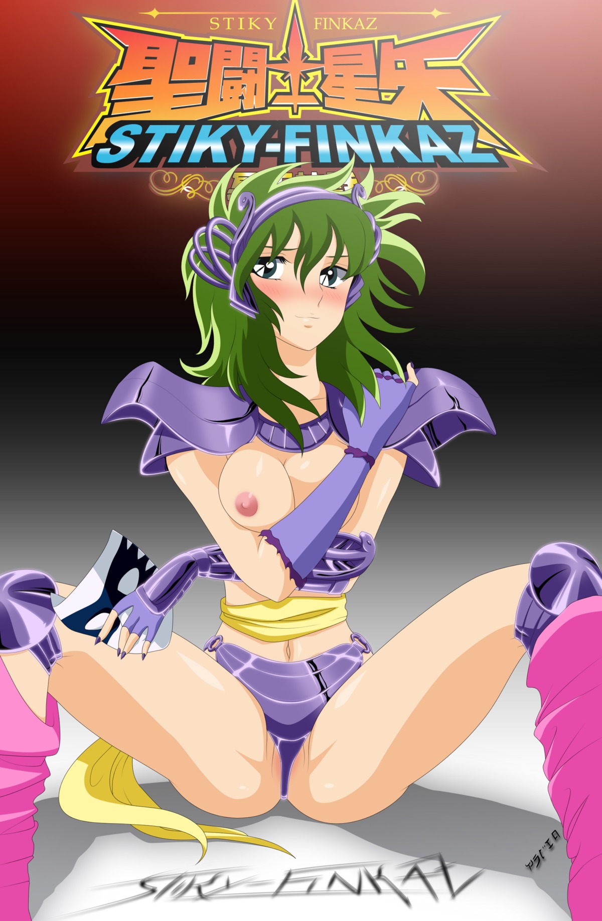1girls accurate_art_style armor blue_eyes blush breasts female green_hair high_resolution human light-skinned_female light_skin long_hair looking_at_viewer mask mask_removed navel nipples ophiuchus_shaina photoshop rule34 saint_seiya shounen_jump silver_saints smile snake spread_legs stiky_finkaz thighs
