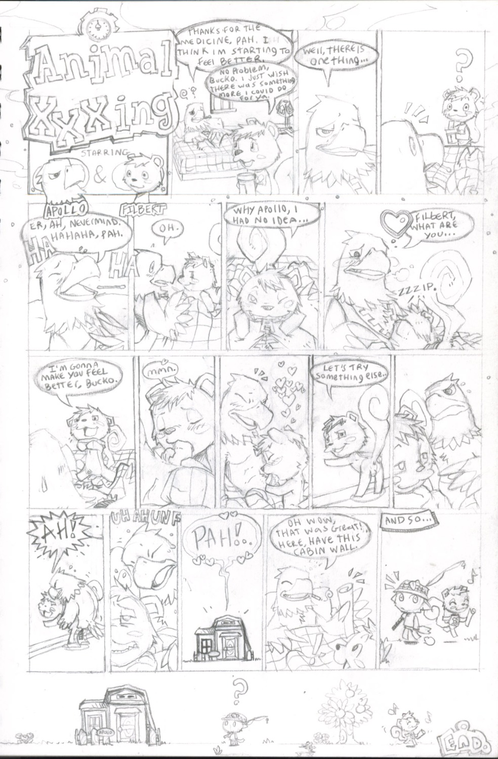 animal_crossing apollo_(animal_crossing) ayato comic eagle filbert_(animal_crossing) furry gay male male/male male_only monochrome nintendo rule34 sex squirrel straight_hair tagme yaoi