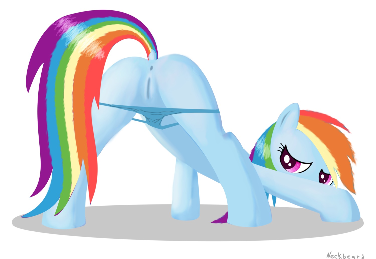 anus ass_up blue_body blue_fur butt clothed clothing e621 equid equine female feral friendship_is_magic fur genitals hair hasbro hi_res horse looking_back mammal multicolored_hair multicolored_tail my_little_pony neckbeardofthewest panties panties_down partially_clothed pony presenting presenting_hindquarters rainbow_dash_(mlp) rainbow_hair rainbow_tail raised_tail solo spread_legs spreading tail underwear underwear_down vulva