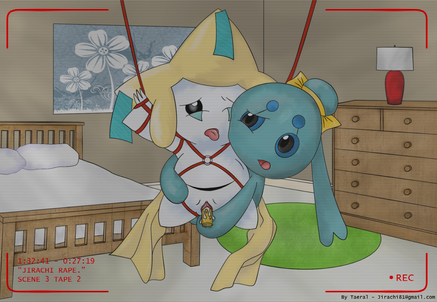 bound color female front_view indoors insertion jirachi legendary_pokemon mythical_pokemon nintendo nude phione pokemon pokemon_(species) pussy pussy_juice recording rule34 tagme vulva