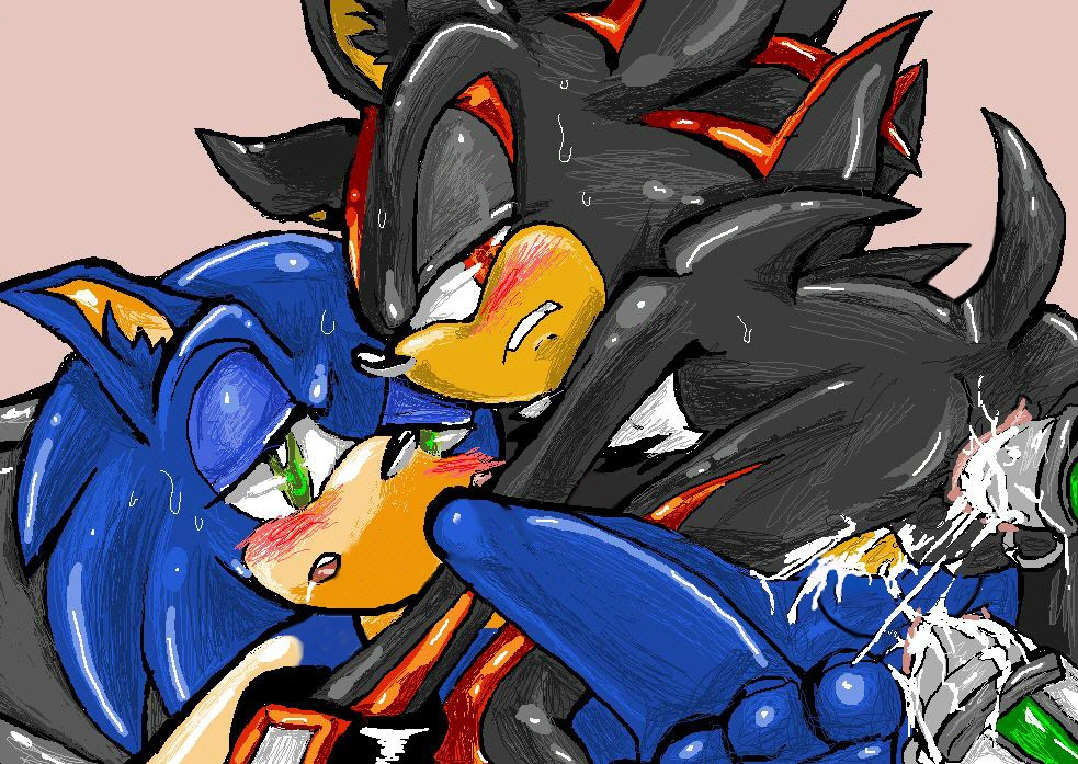2boys anal anal_sex anthro anthro_only anus ass balls barefoot black_fur blue_fur blush cum cum_in_ass cum_inside cum_on_ass cum_on_balls cum_on_leg cum_on_penis cum_while_penetrated drooling ejaculation fucking_machine fur furry furry_only gloves green_eyes grimace hedgehog looking_back lying lying_down machine male male_only mechanical multiple_males nude on_top penis pink_background raised_tail red_eyes rule34 saliva sega sex_machine shadow_the_hedgehog shiny soles sonadow sonic_(series) sonic_the_hedgehog sonic_the_hedgehog_(series) straight_hair sweat tail toes yaoi
