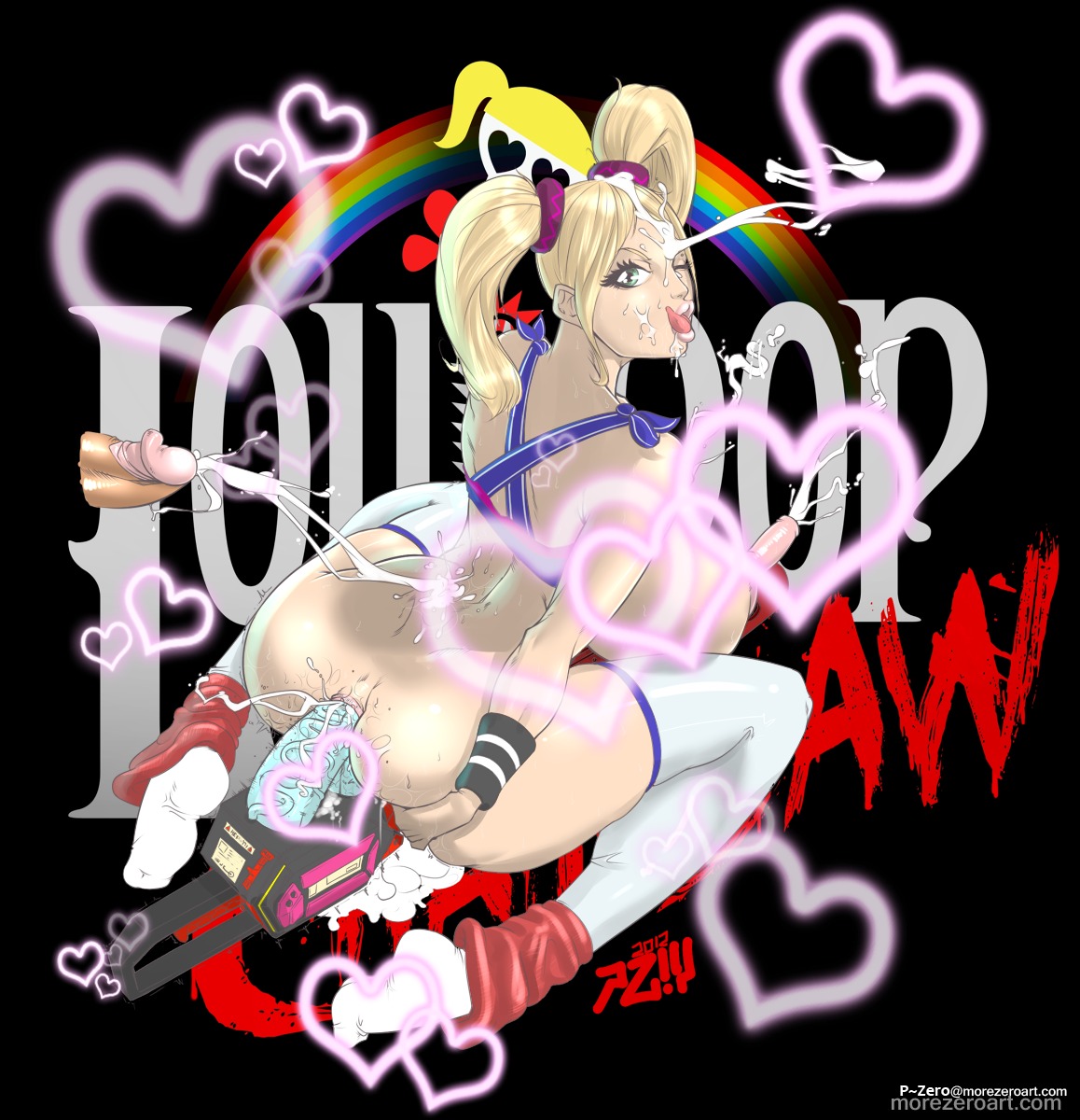 ass cum dildo female human juliet_starling lactation lollipop_chainsaw male pzero rule34 straight
