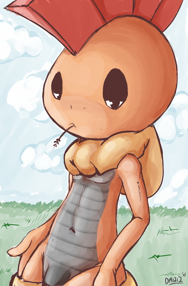 2012 anthro bottomwear clothed clothing cloud e621 flaccid generation_5_pokemon genitals hi_res iliekbuttz looking_at_viewer male nintendo pants penis penis_base pokemon pokemon_(species) pokemorph scrafty solo topless undressing