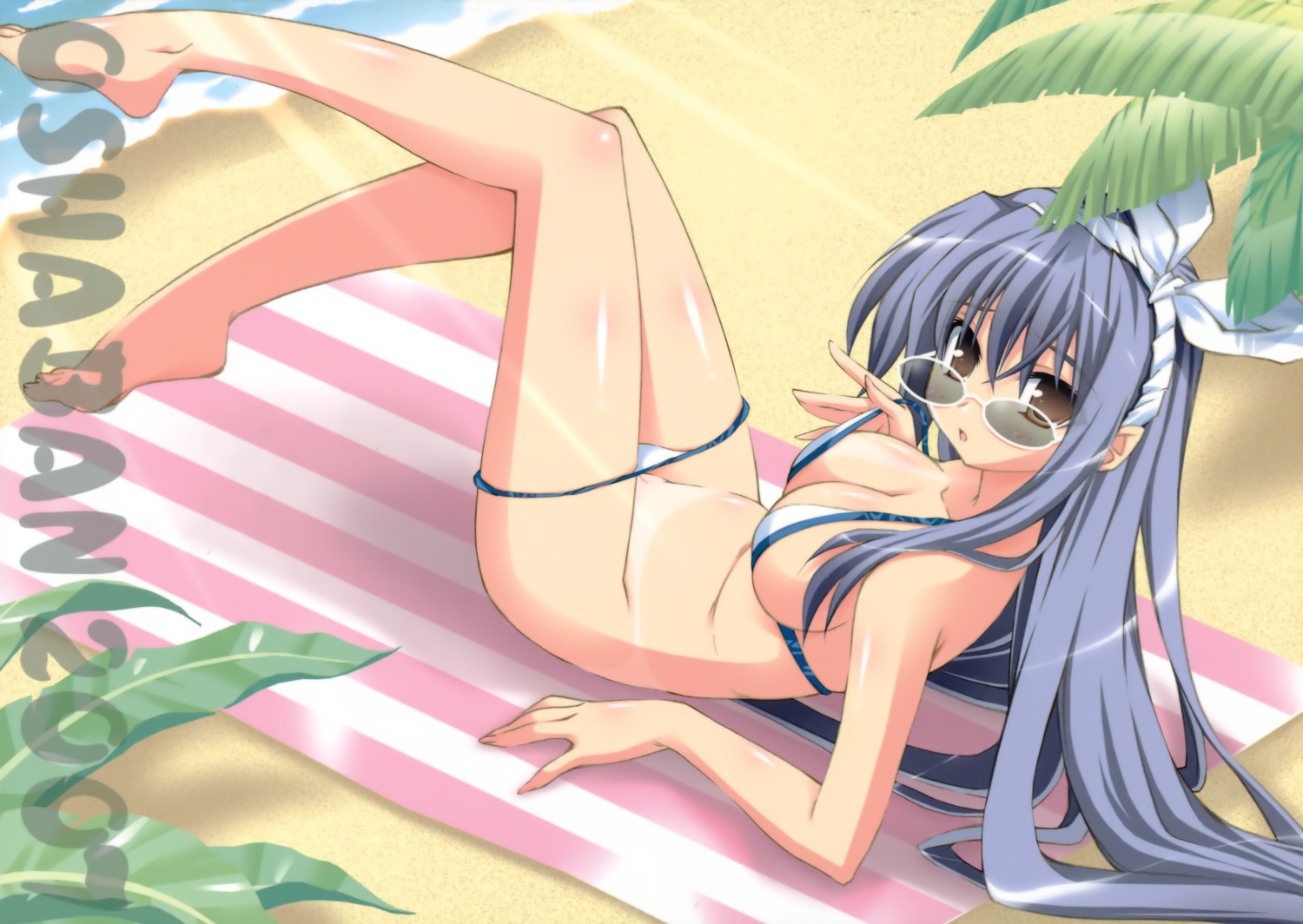 2007 bikini cleavage dark_skin female mizugi oshaban panty_pull pussy rule34 sasahiro tanlines tanned vagina