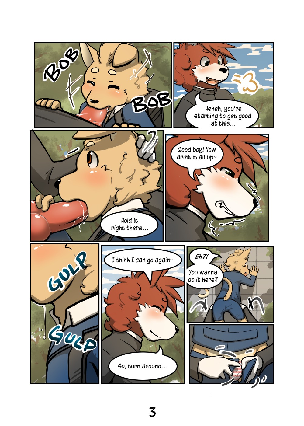 adolescent adolescent_on_child against_surface against_wall aj_(ajisthebest) akita animal_genitalia animal_penis anthro blush bodily_fluids bottomwear canid canine canine_genitalia canine_penis canis child clothed clothed_anthro clothed_male clothing comic cum cum_in_mouth cum_inside dialogue digital_media_(artwork) domestic_cat domestic_dog duo e621 english_text erection eyes_closed felid feline felis fellatio fully_clothed fully_clothed_anthro fully_clothed_male genital_fluids genitals good_boy grin harmarist hi_res hybrid interspecies kaoru_(kitaness) knot male male/male male_penetrated male_penetrating male_penetrating_male mammal multiple_scenes nude oral oral_penetration orgasm outside panties pattern_bottomwear pattern_clothing pattern_panties pattern_underwear penetration penile penis pink_clothing pink_panties pink_underwear presenting public sex smile spitz striped_bottomwear striped_clothing striped_panties striped_underwear stripes text underwear undressing undressing_another white_clothing white_panties white_underwear young young_anthro young_male