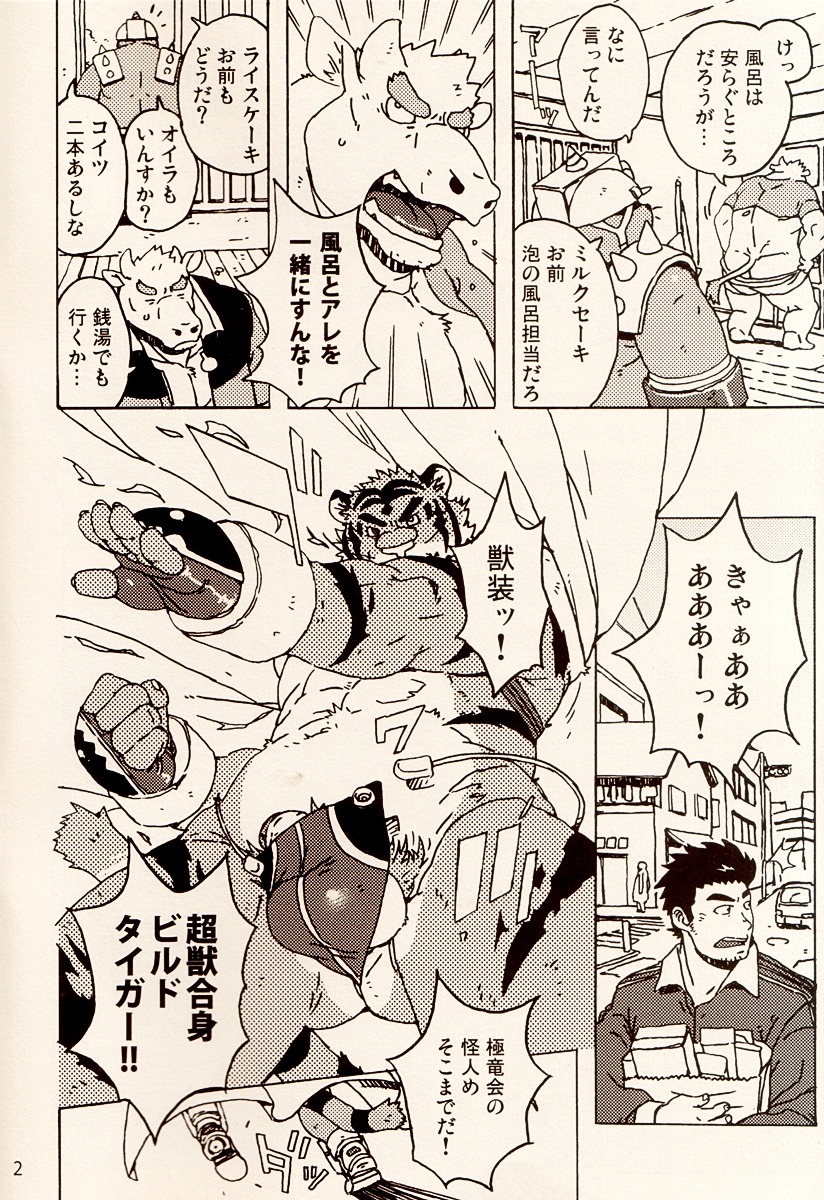 anthro build_tiger comic feline fur furry gamma-g gay human japanese male manga muscles penis ricecake rule34 tiger