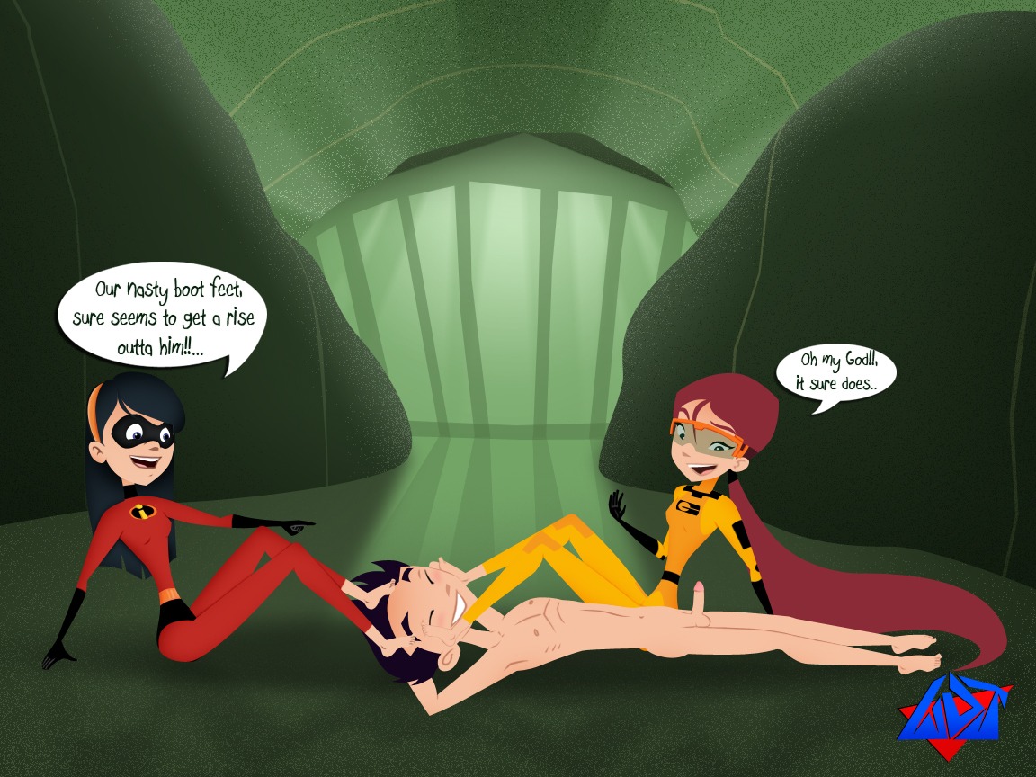1boy 2girls abby_archer cfnm crossover disney feet female ffm_threesome foot_fetish grossology incest loving_it male male_nipples multiple_females multiple_girls penis pixar pun rule34 semi_incest shaved_armpits shaved_crotch smooth_skin text the_incredibles threesome ty_archer violet_parr wdj