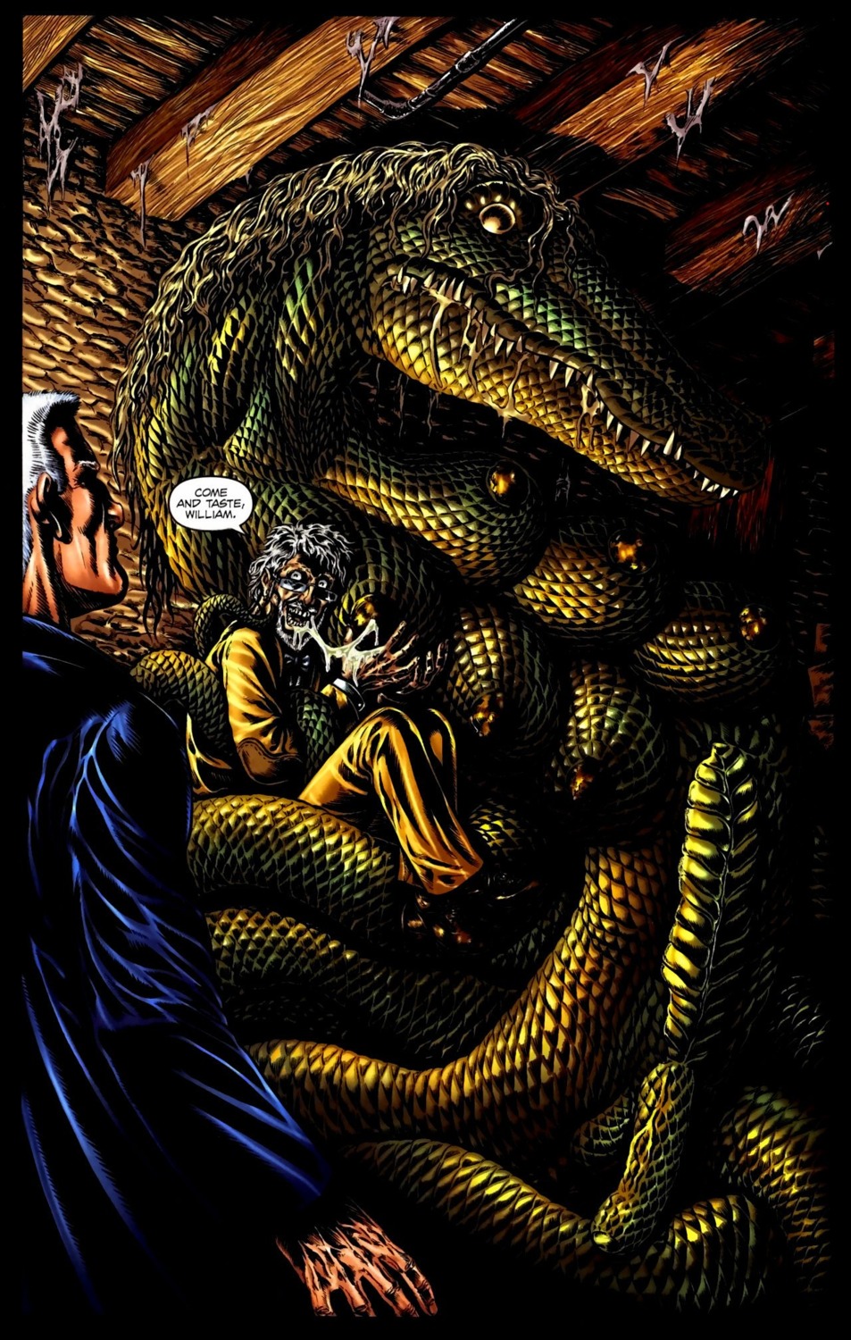 6_breasts addiction arthropod_webbing being_watched big_breasts black_border blonde_hair bodily_fluids border breastfeeding breasts busty_feral coatl_(spotty_the_cheetah) comic creepy dark dialogue drooling e621 english_text erection eyewear fangs feral genitals glasses gravel group gynomorph gynomorph/male hair hi_res human intersex intersex/male lactating looking_at_another looking_at_viewer male mammal messy milk monster multi_breast nightmare_fuel nipples non-mammal_breasts non-mammal_nipples penis pit_viper rape_face rattlesnake reptile saliva scalie snake teeth text viper warren_ellis white_hair