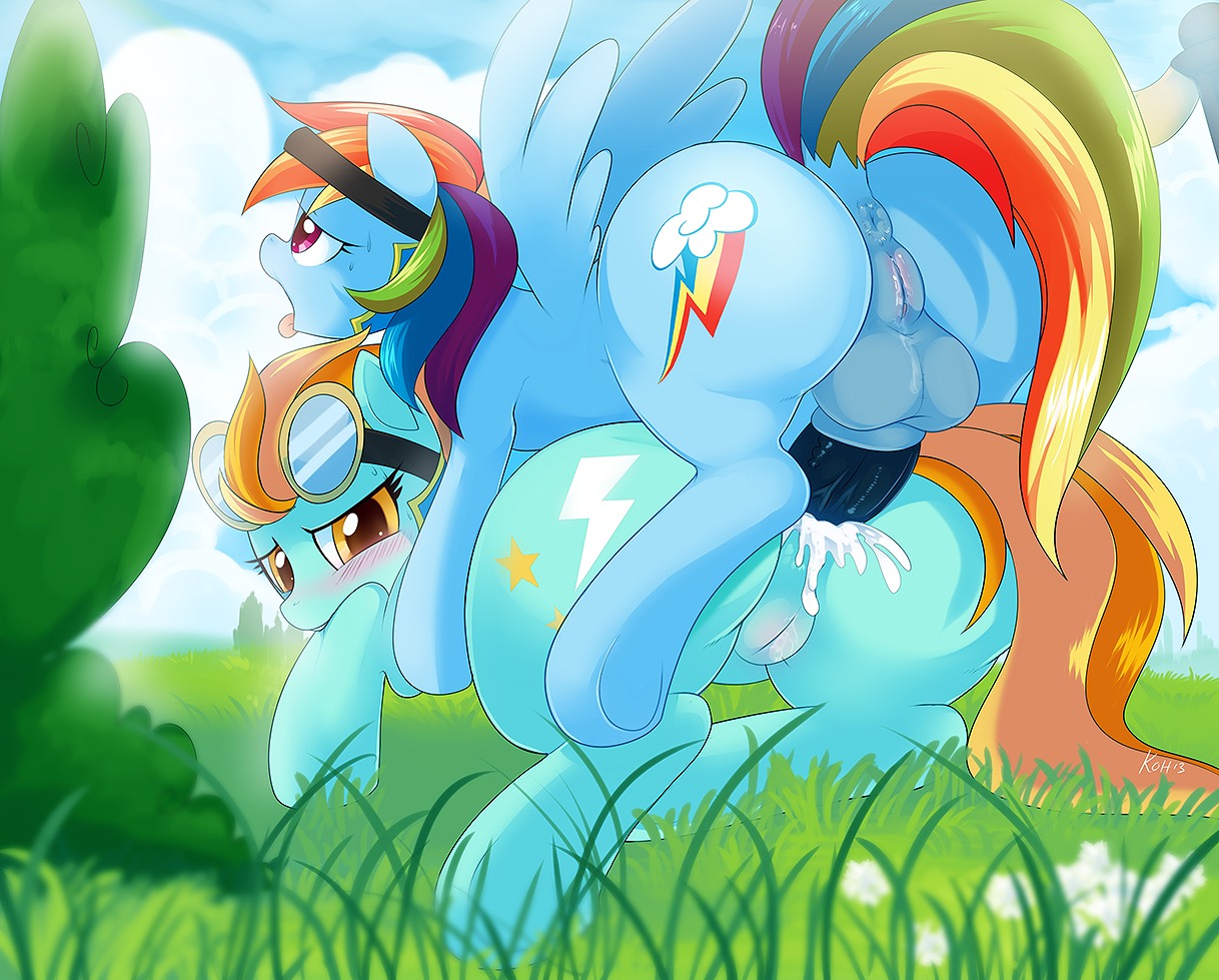 2013 ahegao anal anal_penetration anus backsack balls blue_body blue_feathers blue_fur blush bodily_fluids butt cloud cum cum_in_ass cum_inside cutie_mark dock_(anatomy) duo e621 equid equine erection eyewear feathered_wings feathers female female_penetrated feral feral_on_feral feral_penetrated feral_penetrating feral_penetrating_feral friendship_is_magic fur genital_fluids genitals goggles grass green_body green_fur hair hasbro herm herm/female herm_feral herm_penetrating herm_penetrating_female hooves intersex intersex/female intersex_feral intersex_penetrating intersex_penetrating_female kohtek lightning_dust_(mlp) looking_pleasured mammal multicolored_hair multicolored_tail my_little_pony mythological_creature mythological_equine mythology nude orange_hair outside pegasus penetration penis plant purple_eyes rainbow_dash_(mlp) rainbow_hair rainbow_tail sex sky tail tongue tongue_out two_tone_hair underhoof vulva wings yellow_eyes