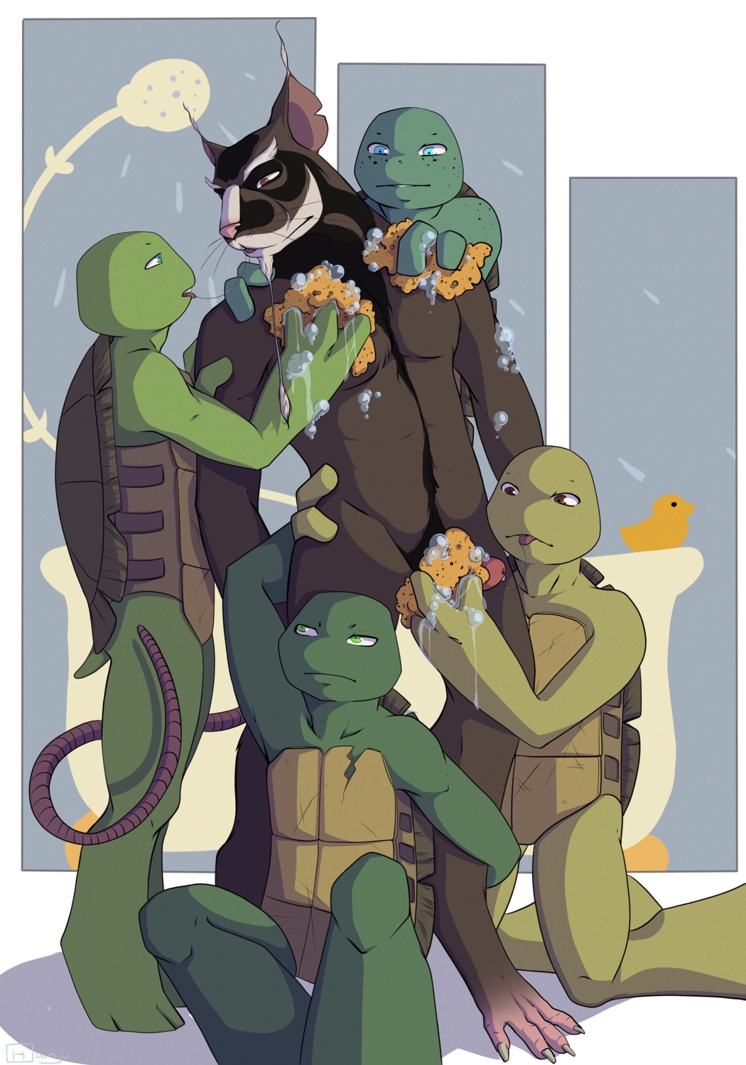 2014 absurd_res adolescent adopted_(lore) adopted_son_(lore) adoptive_father_(lore) age_difference anthro assisted_bathing bathing bodily_fluids brother_(lore) brothers_(lore) brown_rat donatello_(tmnt) e621 erection genitals group hainju hi_res indirect_incest_(lore) kissing leonardo_(tmnt) male male/male male_penetrated male_penetrating male_penetrating_male mammal master_splinter michelangelo_(tmnt) murid murine nude oral penetration penis pseudo_incest_(lore) raphael_(tmnt) rat reptile rodent saliva saliva_string scalie sex sibling_(lore) teenage_mutant_ninja_turtles teenage_mutant_ninja_turtles_(2012) tongue turtle young