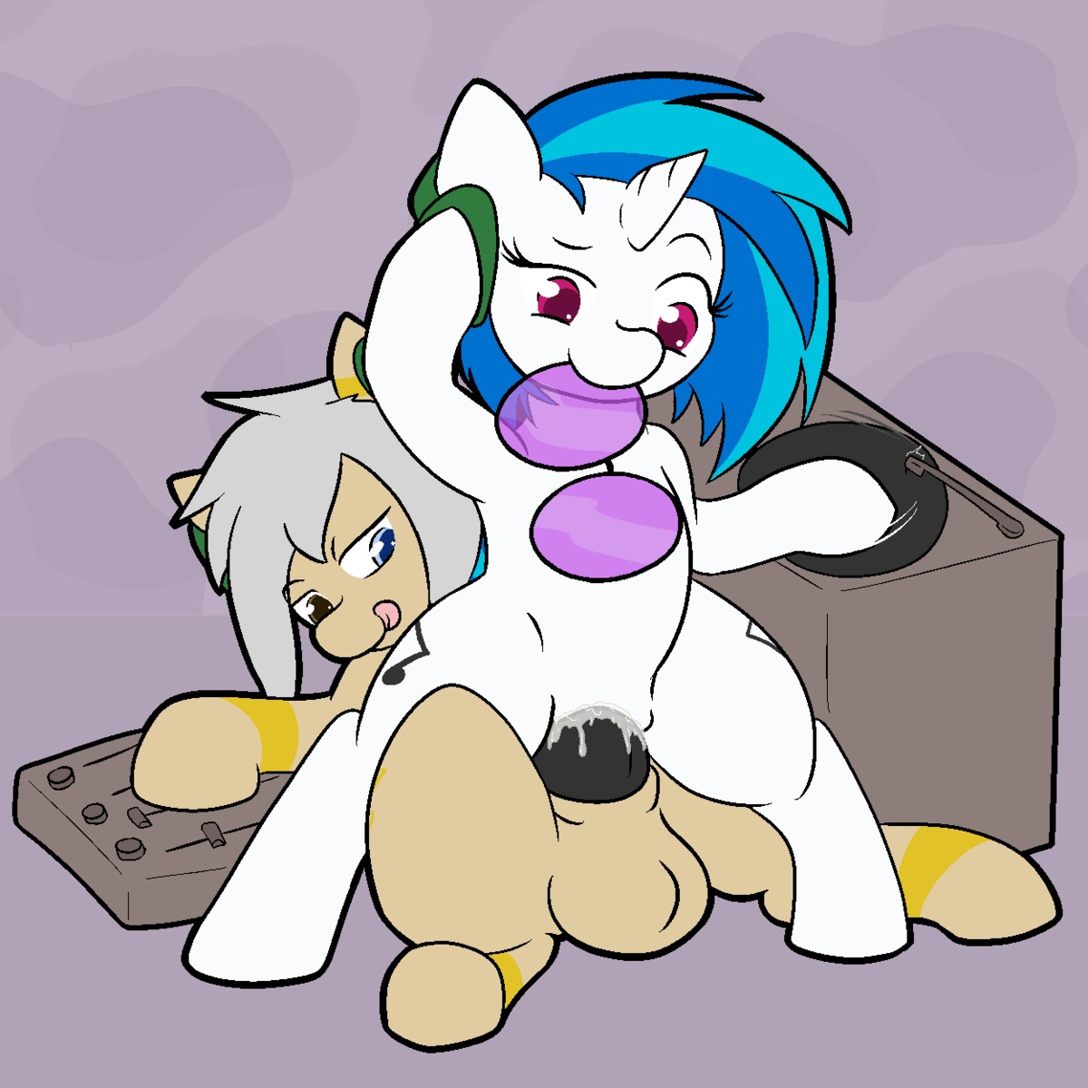 1:1 2013 balls blue_hair cutie_mark duo e621 equid equine erection eyewear female female_on_top female_penetrated feral friendship_is_magic genitals hair hasbro heterochromia hi_res horn male male/female male_on_bottom male_penetrating male_penetrating_female mammal multicolored_hair my_little_pony mythological_creature mythological_equine mythology nude on_bottom on_top penetration penile penile_penetration penis penis_in_vagina purple_eyes reverse_cowgirl_position sex shenhibiki sunglasses tongue turntable_(decks) two_tone_hair unicorn vaginal vaginal_penetration vinyl_scratch_(mlp) vulva