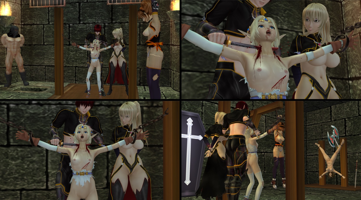 3d bad_end blood breasts female gore guro highres katana rule34 torture uncensored weapon