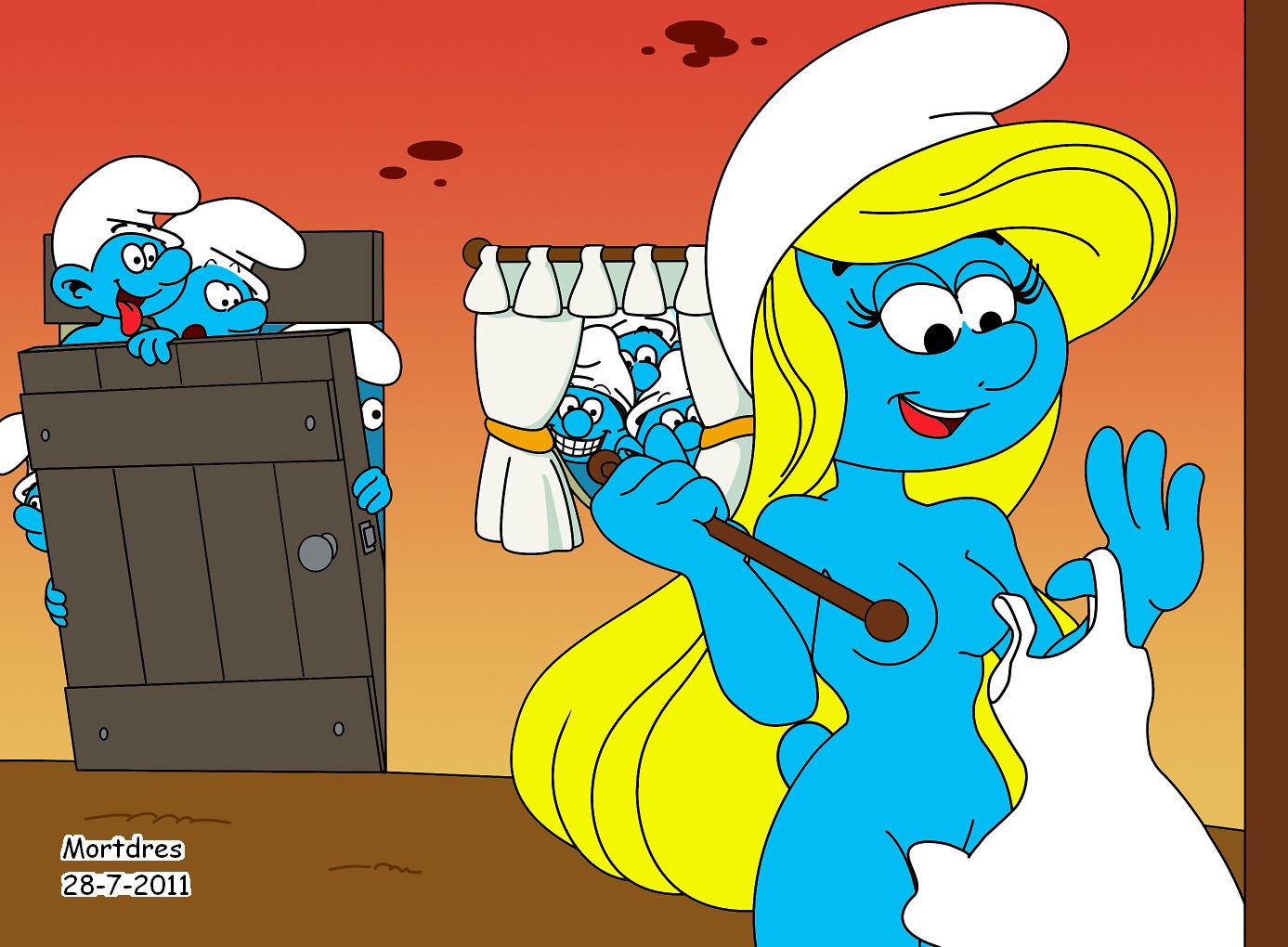 alternate_body_type alternate_breast_size breasts female mortdres rule34 smurfette tagme the_smurfs