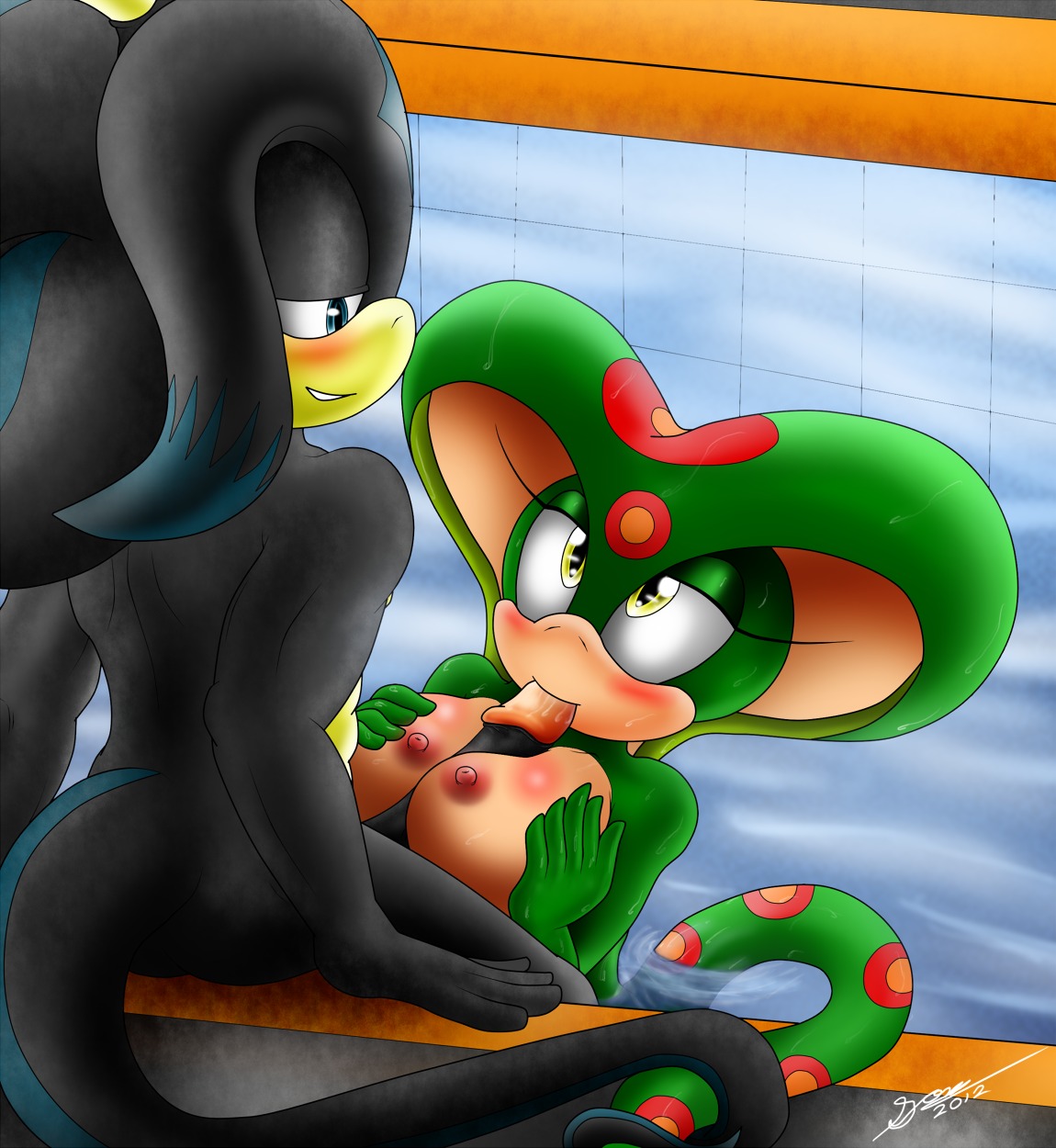 anthro big_breasts bigdon1992 blueofdeath blush breasts butt cobra dragon duo e621 erection fan_character fellatio female female_penetrated genitals glans hi_res horn humanoid_genitalia humanoid_penis male male/female male_penetrating male_penetrating_female mystic_the_cobra mythological_creature mythological_scalie mythology nipples non-mammal_breasts non-mammal_nipples nude oral oral_penetration penetration penile penis reptile scalie sega sex skinny_dipping smile snake snake_hood sonic_the_hedgehog_(series) tail