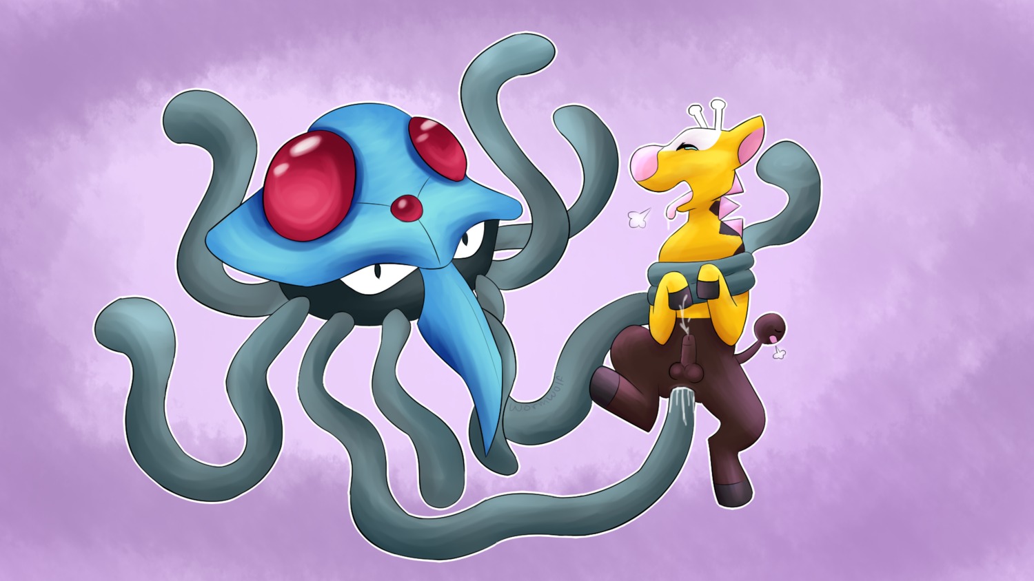 16:9 2014 ambiguous_gender anal anal_penetration anus balls bodily_fluids crying cum cum_inside duo e621 erection feral forced fur generation_1_pokemon generation_2_pokemon genital_fluids genitals girafarig giraffid hi_res interspecies living_tail male mammal nintendo nude open_mouth penetration penis pokemon pokemon_(species) rape sex simple_background tail tail_head tail_mouth tears tentacle_rape tentacle_sex tentacles tentacruel tongue unusual_anatomy unusual_tail widescreen wormwolf