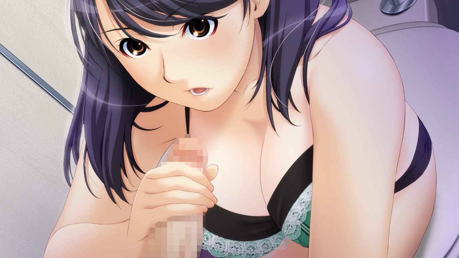 big_sister bra brother brother_and_sister censored cfnm female handjob highres human incest lingerie little_brother male older_female older_sister purple_hair rule34 short_hair sister_scheme_2 straight underwear yanagawa_shiori younger_brother younger_male