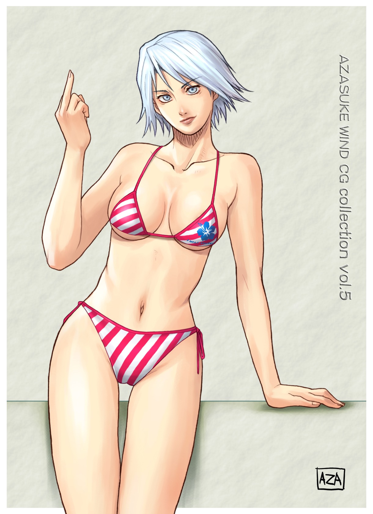 azasuke bikini christie_(doa) dead_or_alive female highres middle_finger rule34 swimsuit tecmo